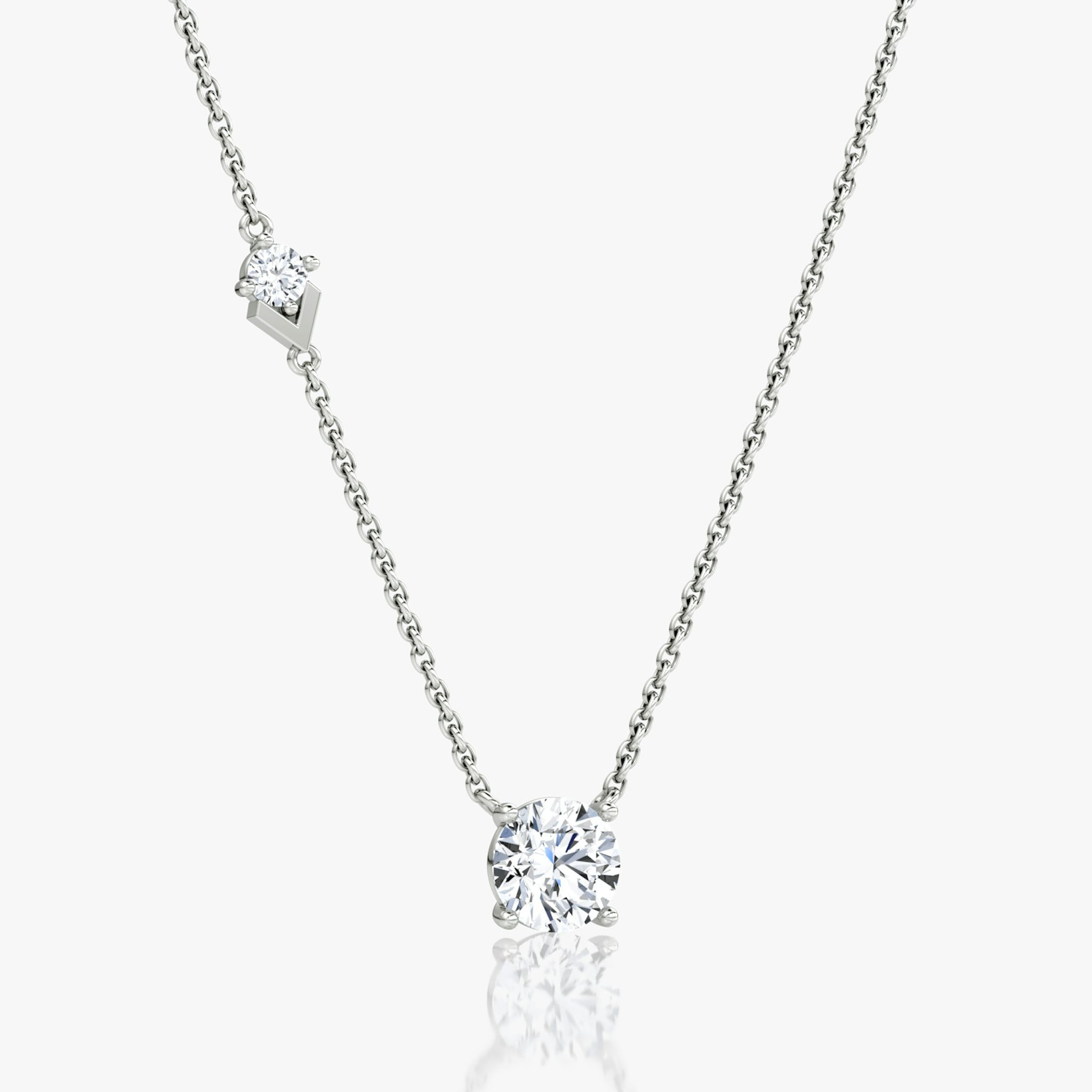Toi et Moi Echo Necklace | Round Brilliant | 14k | White Gold | caratWeight: 1.1ct | chainLength: 16-18