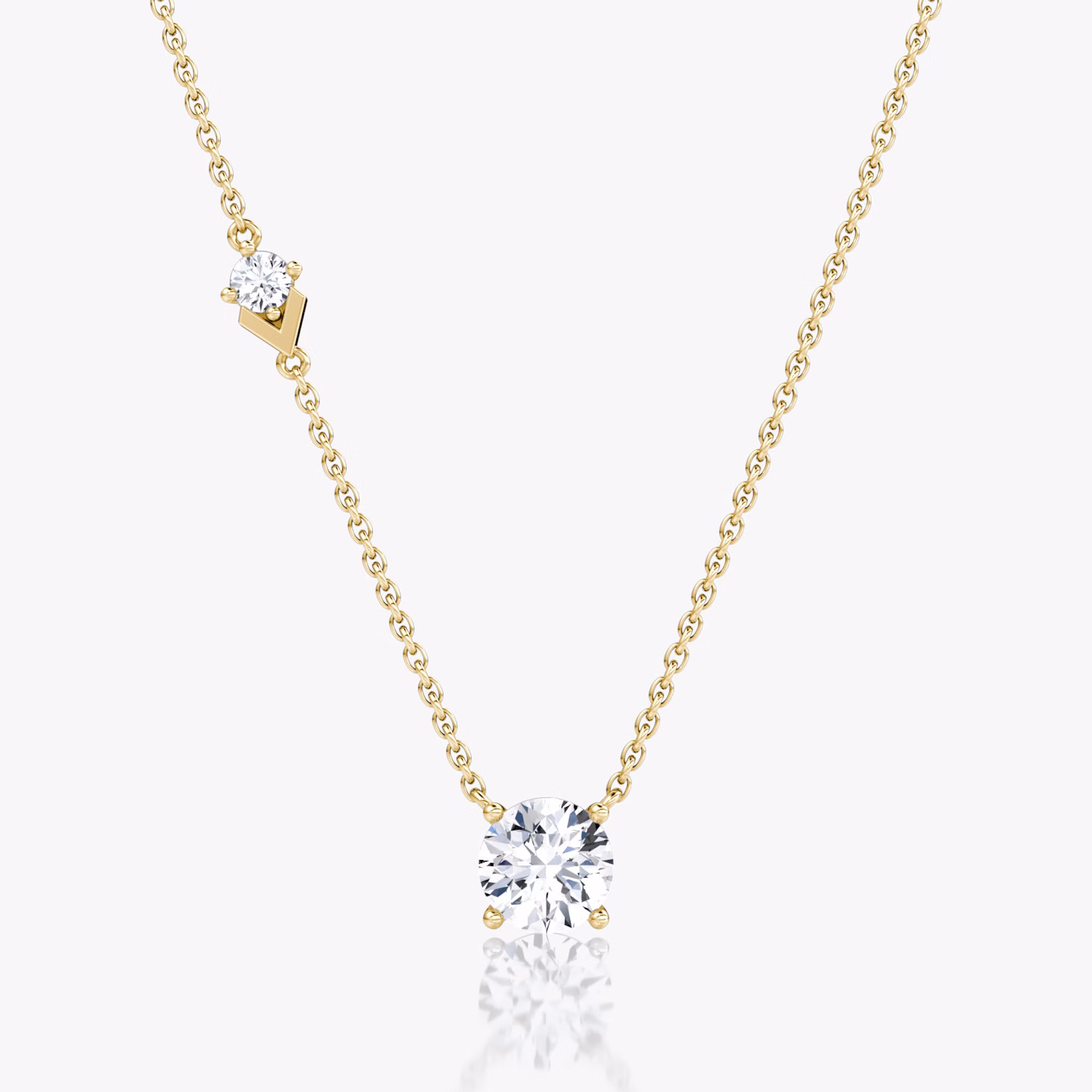 Toi et Moi Echo Necklace | Round Brilliant | 14k | Yellow Gold | caratWeight: 1.1ct | chainLength: 16-18