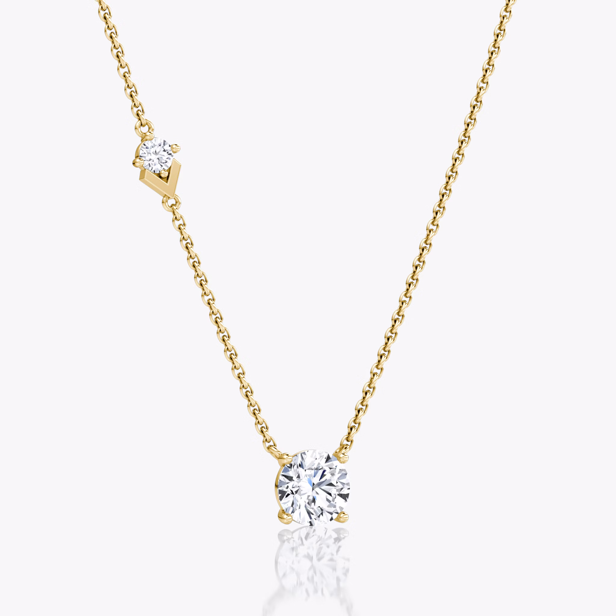 Toi et Moi Echo Necklace | Round Brilliant | 14k | Yellow Gold | caratWeight: 1.1ct | chainLength: 16-18