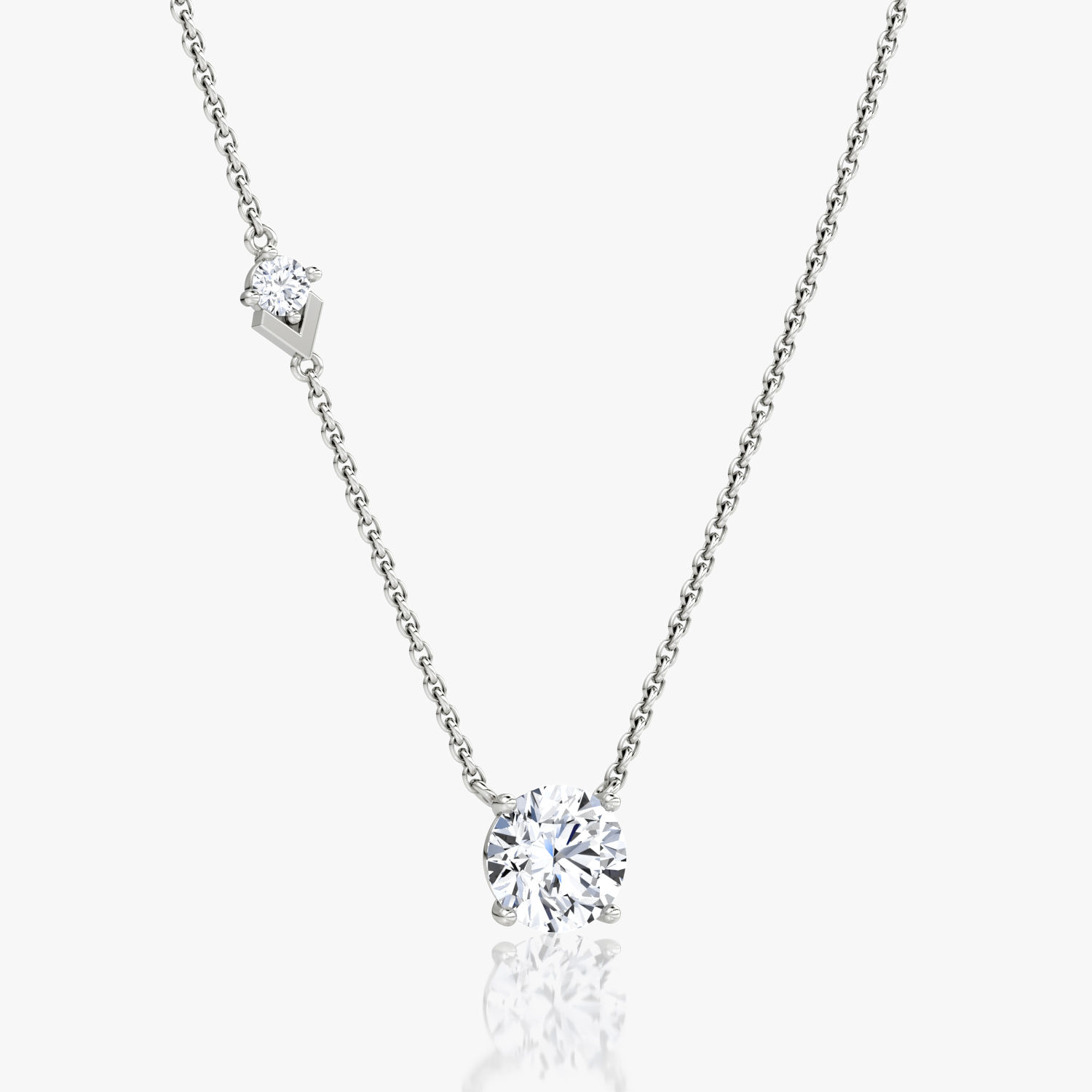 Toi et Moi Echo Necklace | Round Brilliant | 14k | White Gold | caratWeight: 1.6ct | chainLength: 16-18
