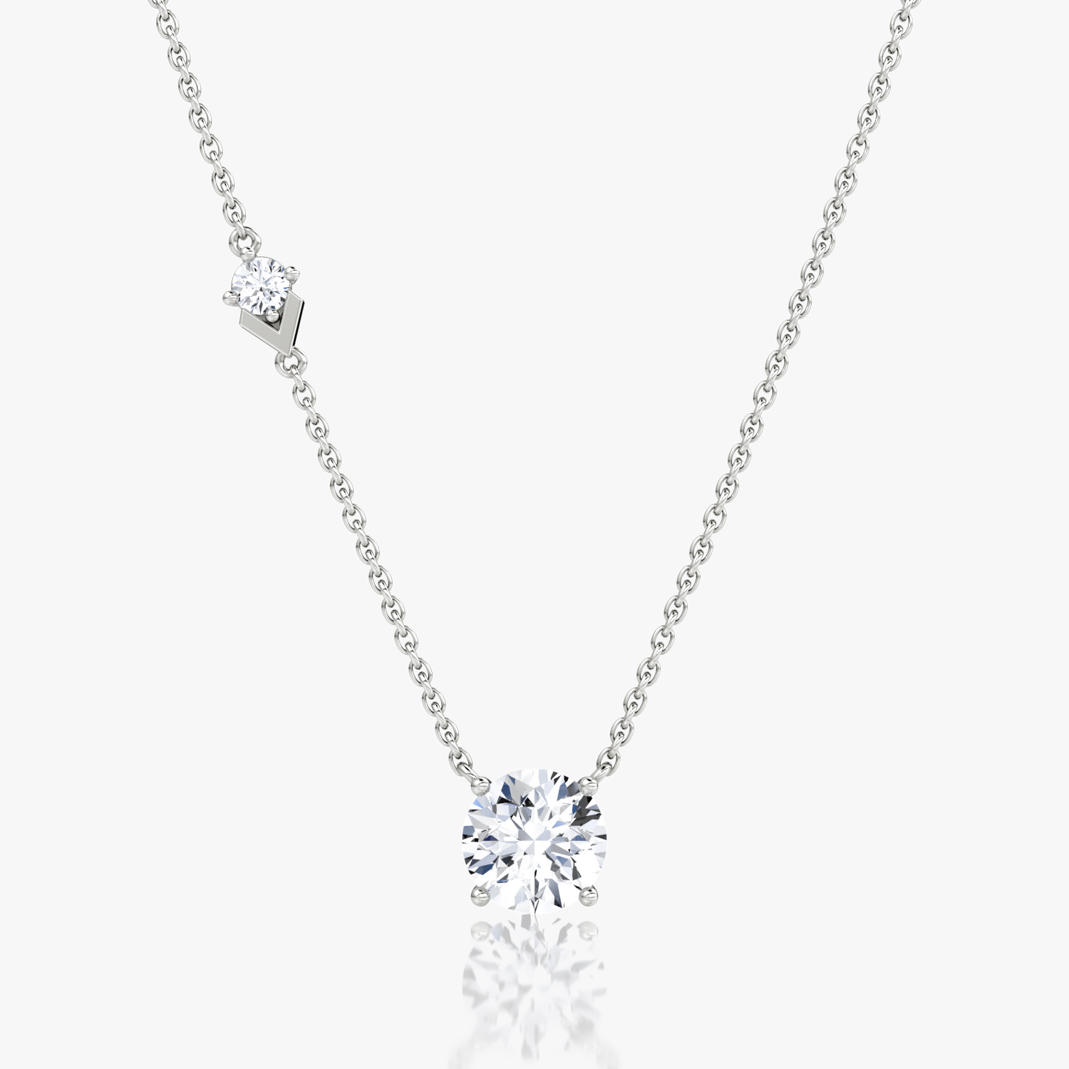 Toi et Moi Echo Necklace | Round Brilliant | 14k | White Gold | caratWeight: 1.6ct | chainLength: 16-18