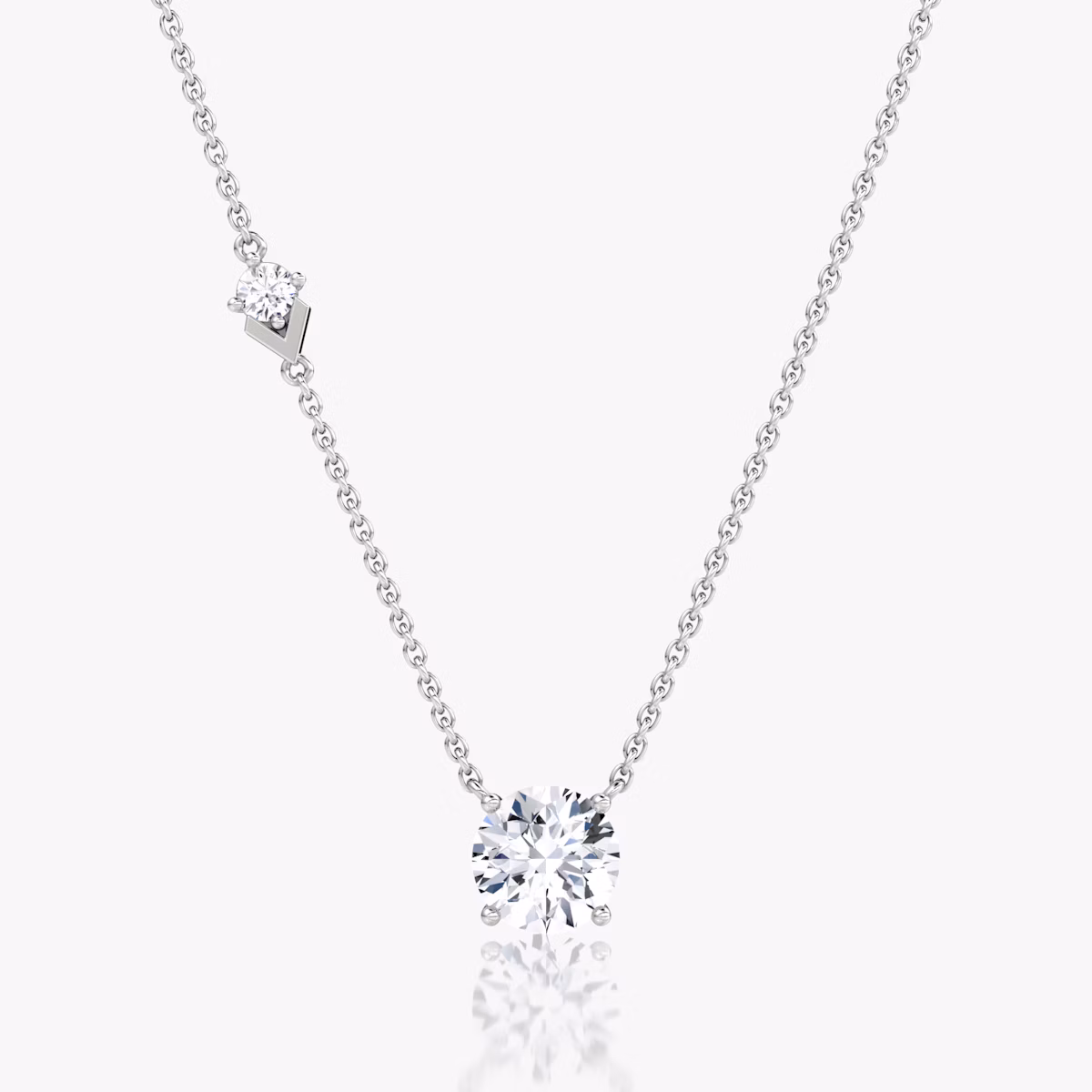 Toi et Moi Echo Necklace | Round Brilliant | 14k | White Gold | caratWeight: 1.6ct | chainLength: 16-18
