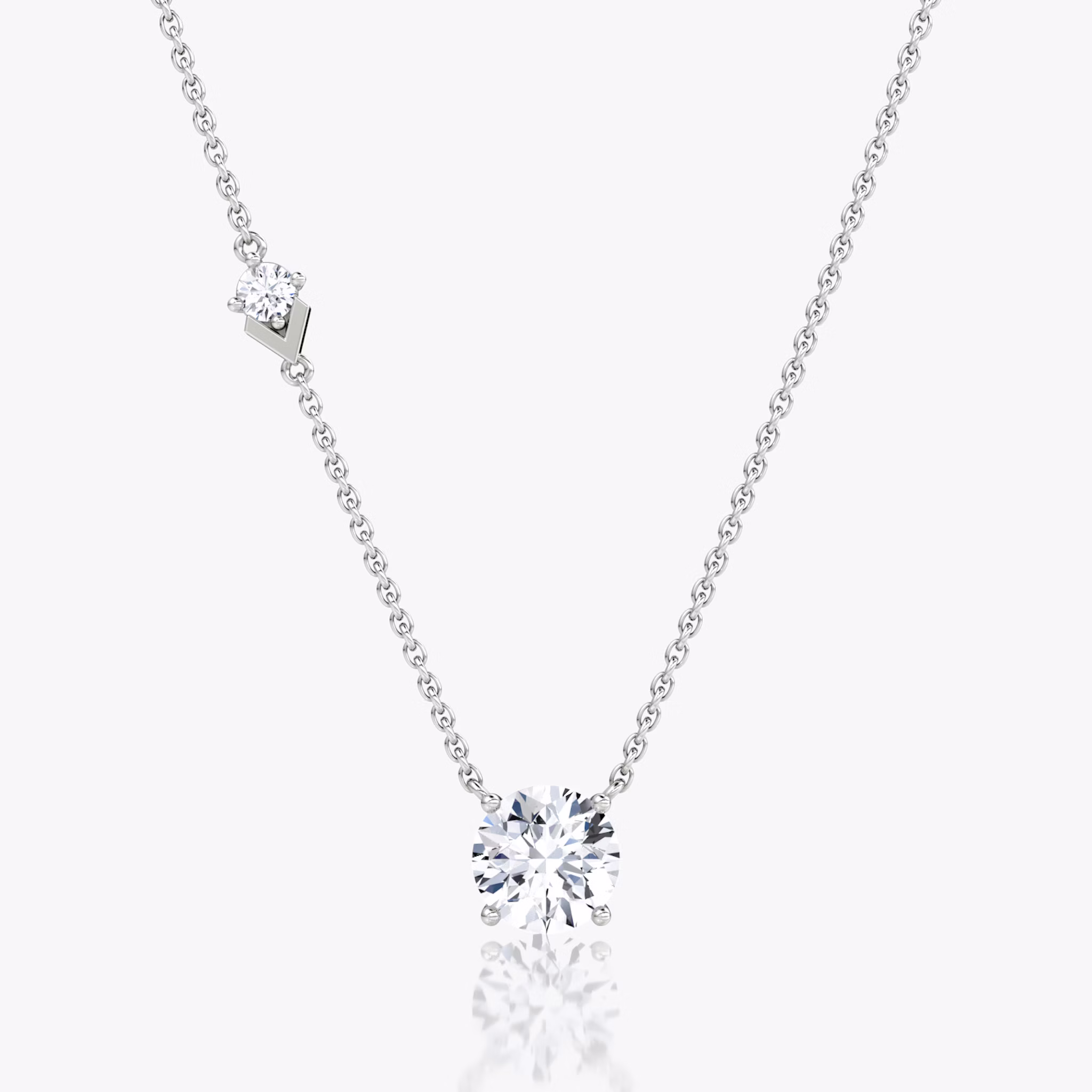 Toi et Moi Echo Necklace | Round Brilliant | 14k | White Gold | caratWeight: 1.6ct | chainLength: 16-18