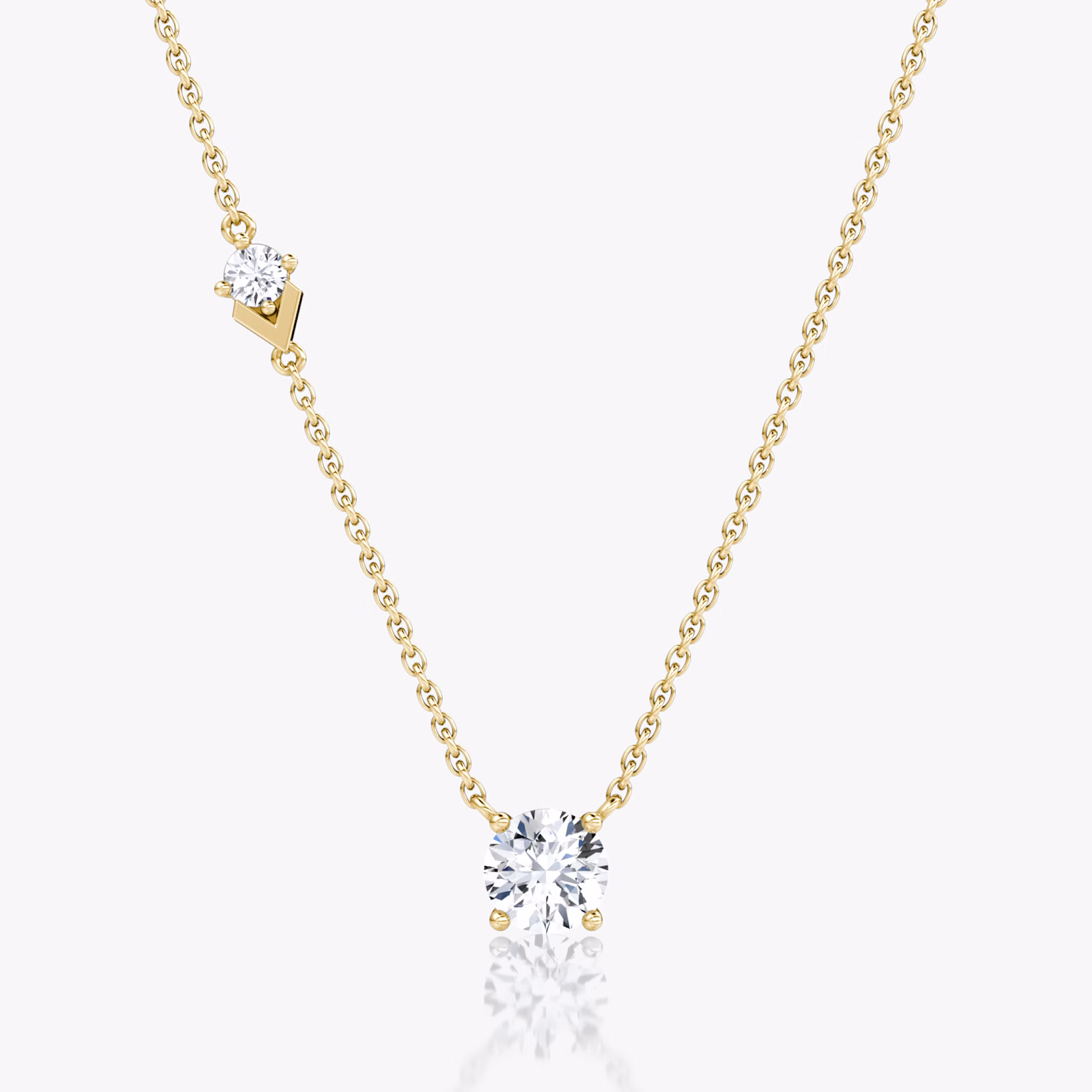 Toi et Moi Echo Necklace | Round Brilliant | 14k | Yellow Gold | caratWeight: 0.85ct | chainLength: 16-18
