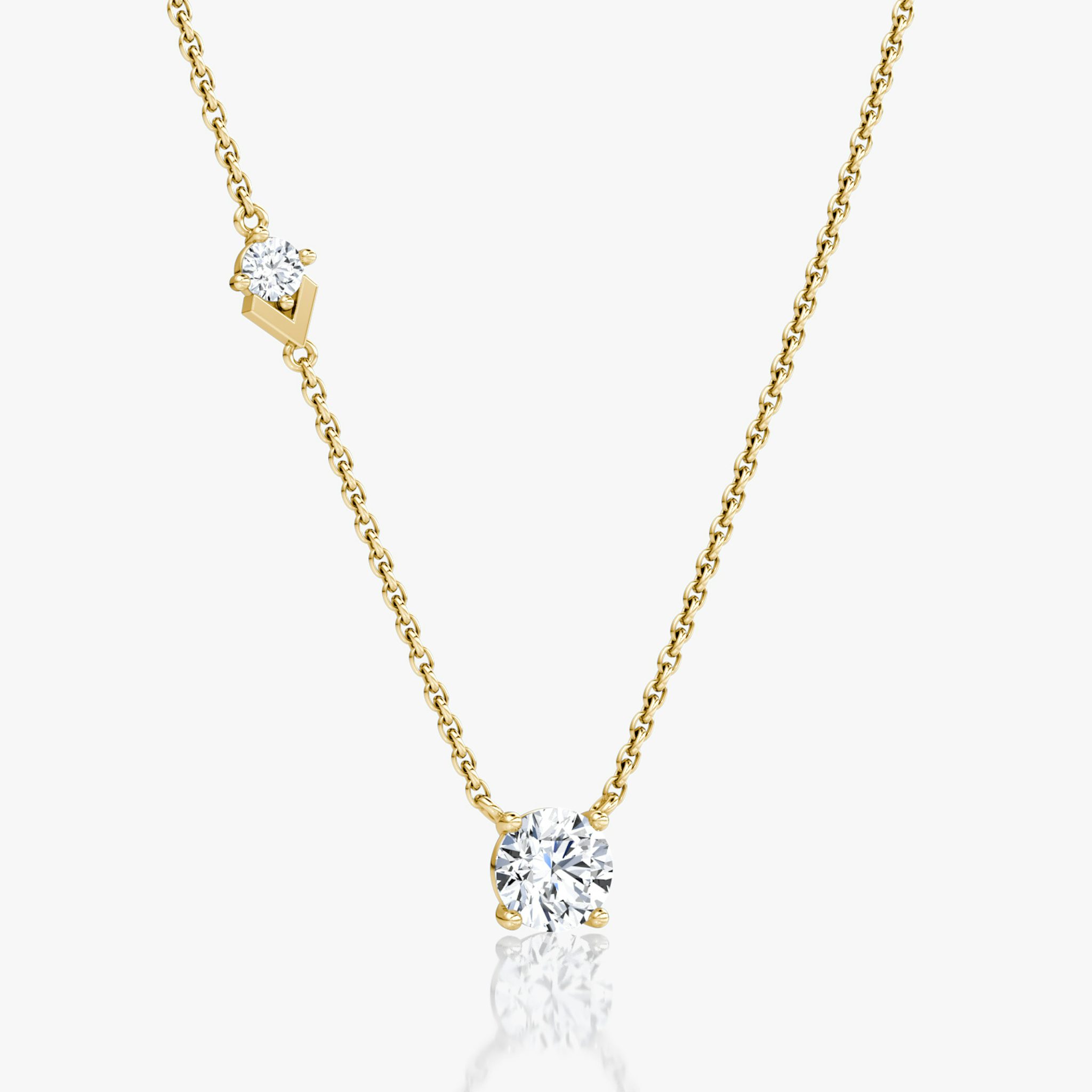 Toi et Moi Echo Necklace | Round Brilliant | 14k | Yellow Gold | caratWeight: 0.85ct | chainLength: 16-18