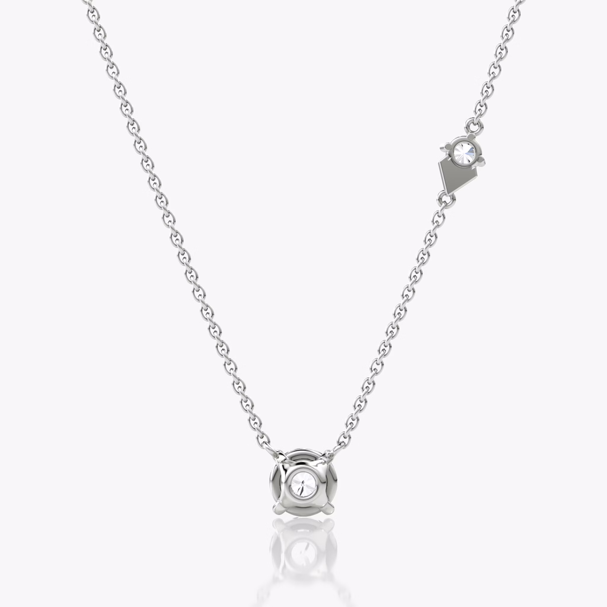 Toi et Moi Echo Necklace | Round Brilliant | 14k | White Gold | caratWeight: 0.85ct | chainLength: 16-18