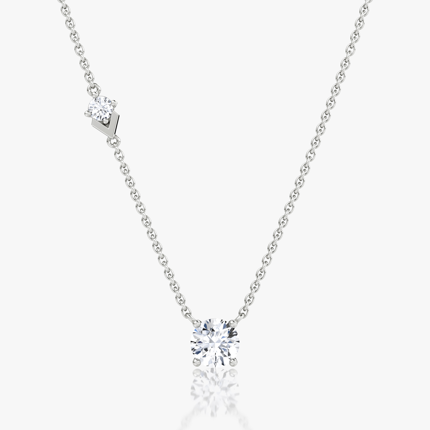 Collar Toi et Moi Echo | Brillante | 14k | Oro blanco | caratWeight: 0.85ct | chainLength: 16-18