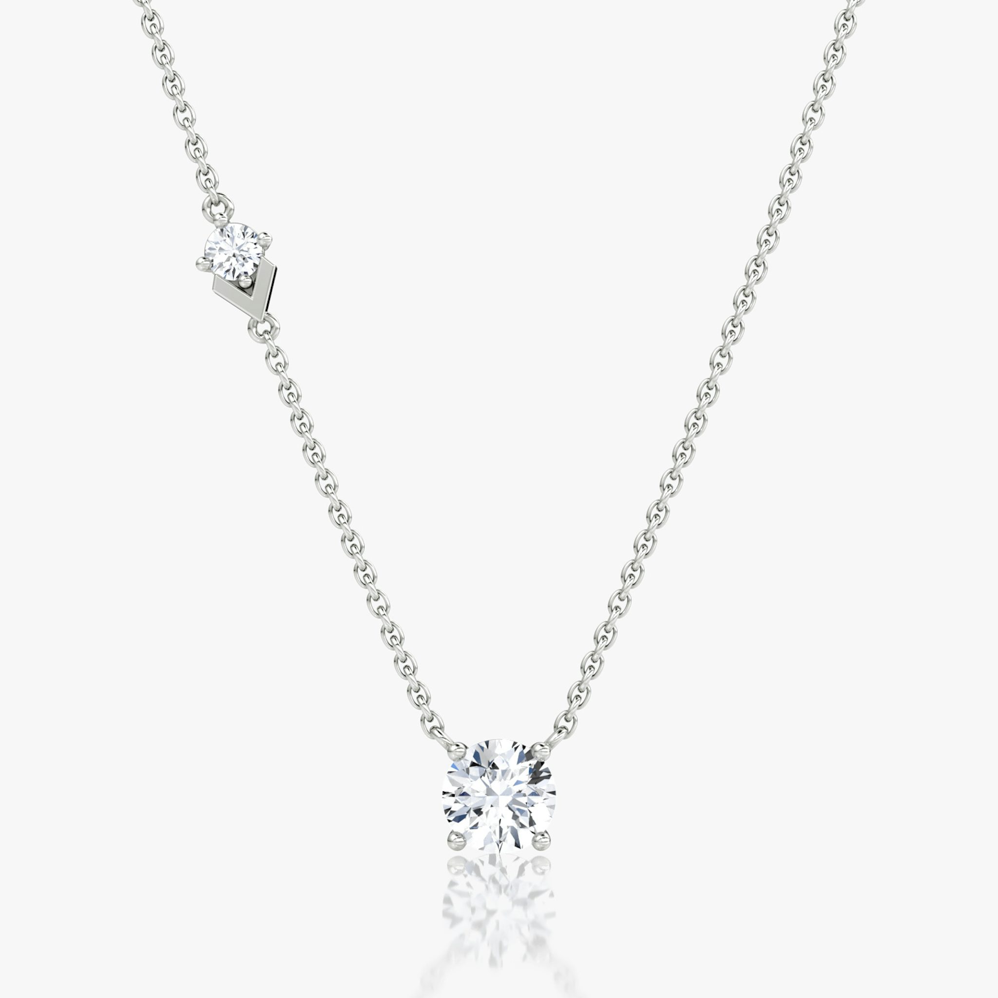 Toi et Moi Echo Necklace | Round Brilliant | 14k | White Gold | caratWeight: 0.85ct | chainLength: 16-18