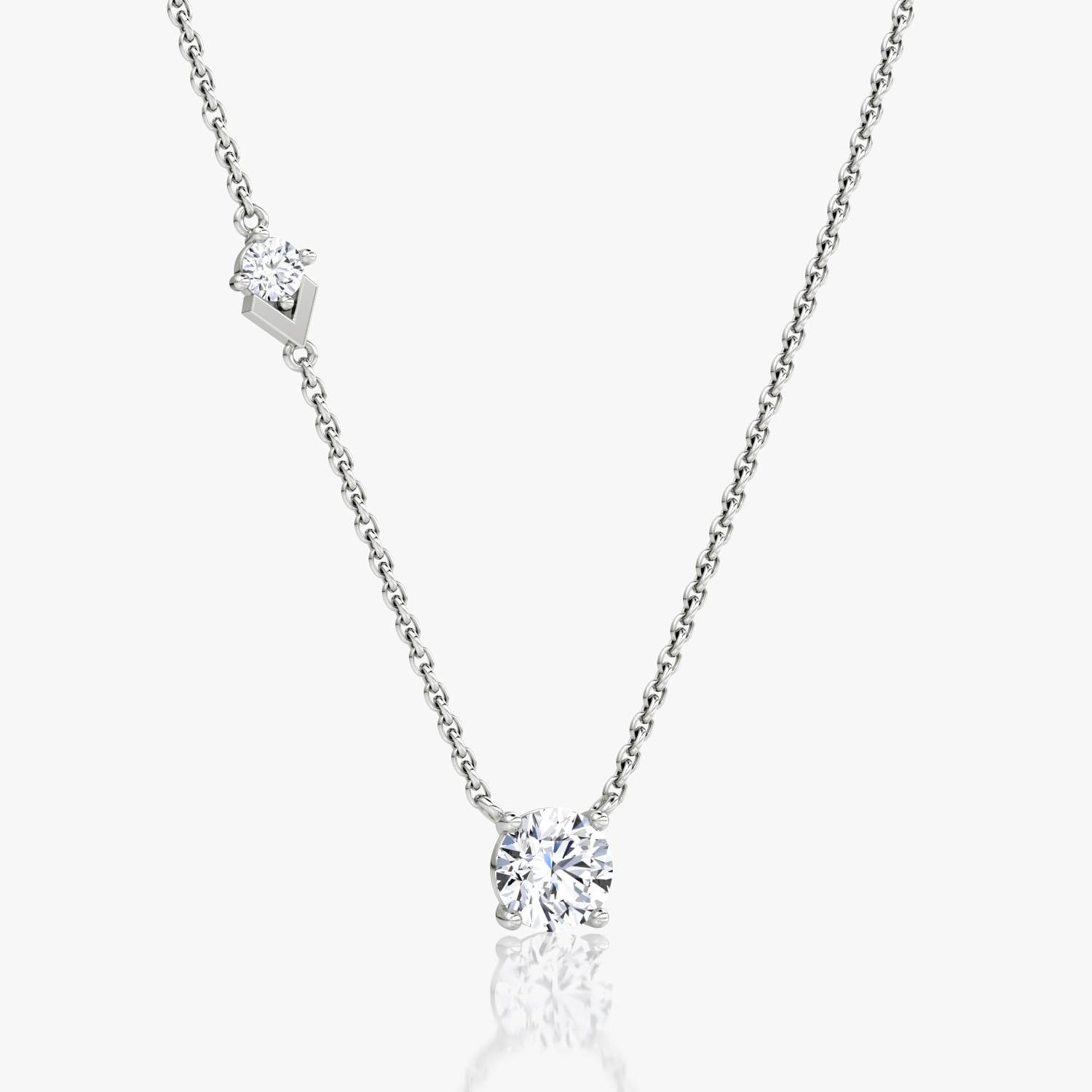 Collar Toi et Moi Echo | Brillante | 14k | Oro blanco | caratWeight: 0.85ct | chainLength: 16-18