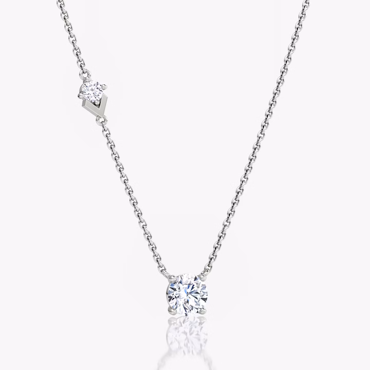 Toi et Moi Echo Necklace Round Brilliant | White Gold