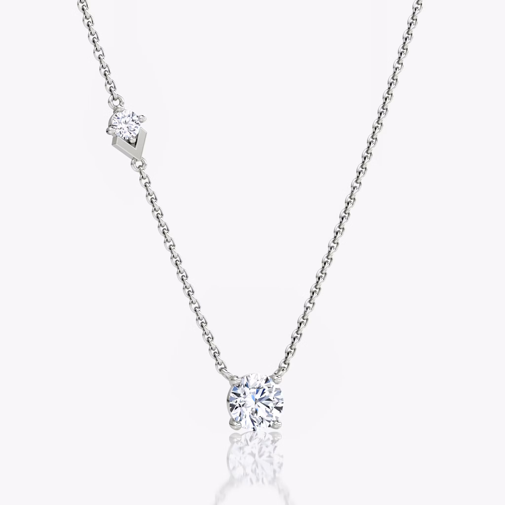 Toi et Moi Echo Necklace Round Brilliant | White Gold