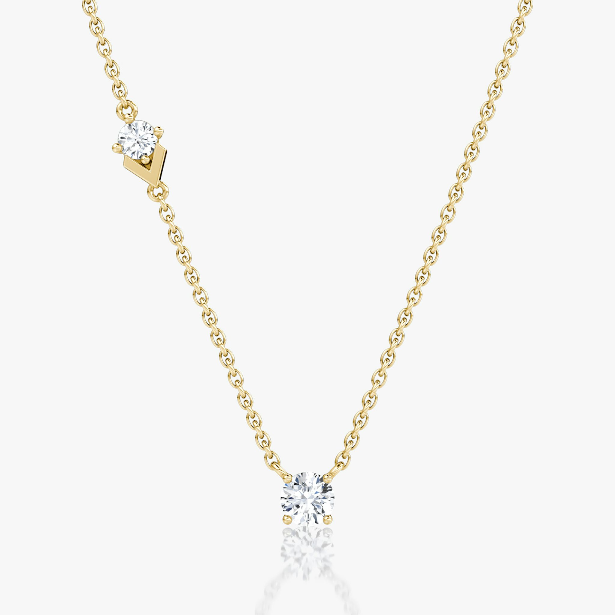 Toi et Moi Echo Necklace | Round Brilliant | 14k | Yellow Gold | caratWeight: 0.35ct | chainLength: 16-18