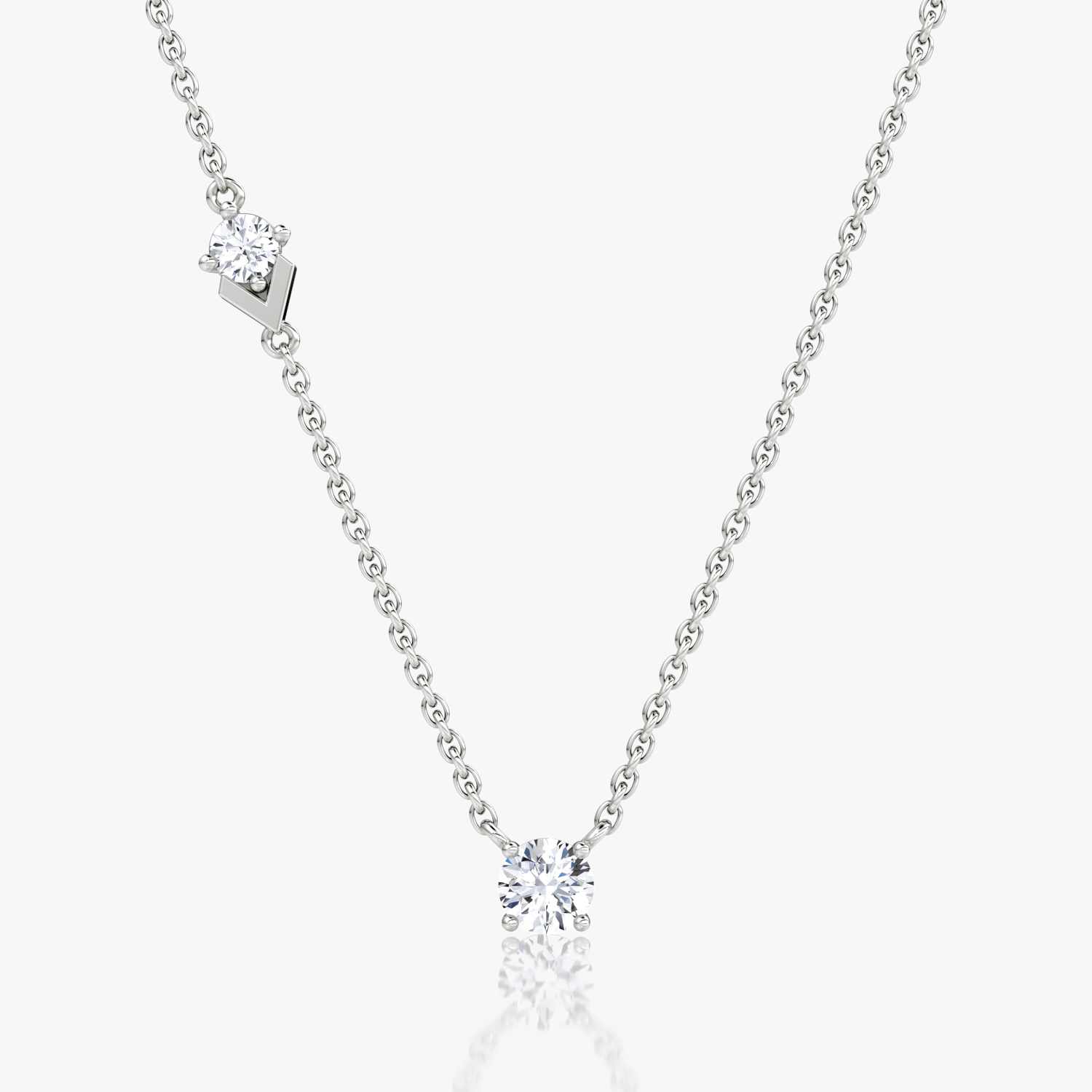 Toi et Moi Echo Necklace | Round Brilliant | 14k | White Gold | caratWeight: 0.35ct | chainLength: 16-18