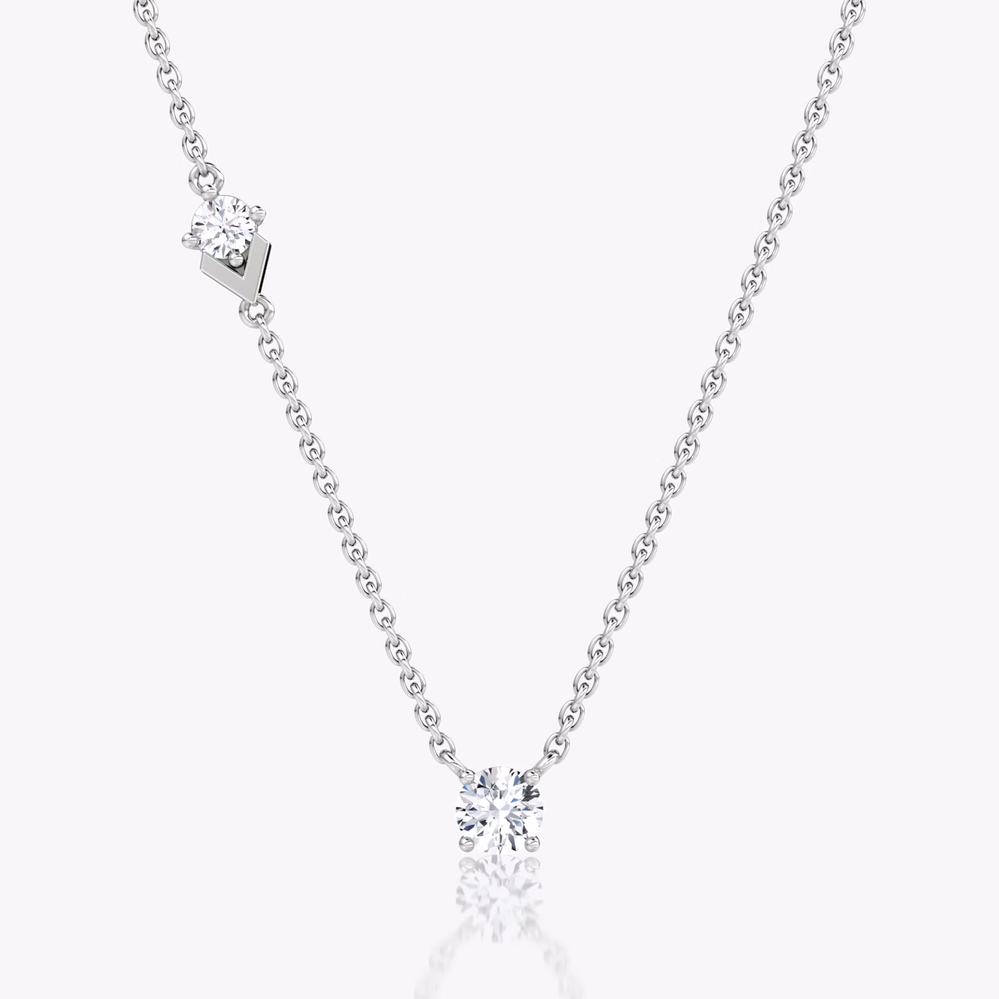 Toi et Moi Echo Necklace | Round Brilliant | 14k | White Gold | caratWeight: 0.35ct | chainLength: 16-18