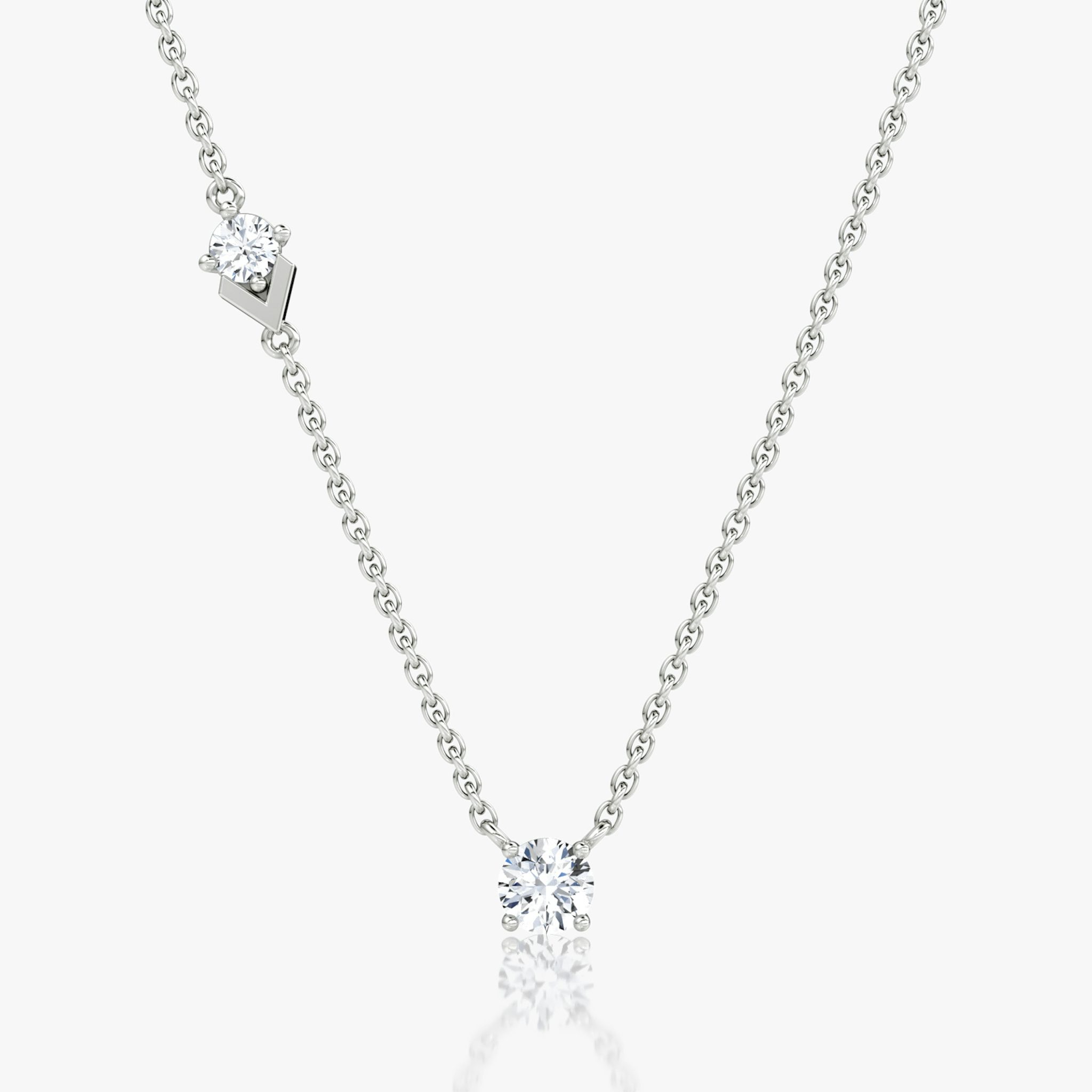 Toi et Moi Echo Necklace | Round Brilliant | 14k | White Gold | caratWeight: 0.35ct | chainLength: 16-18