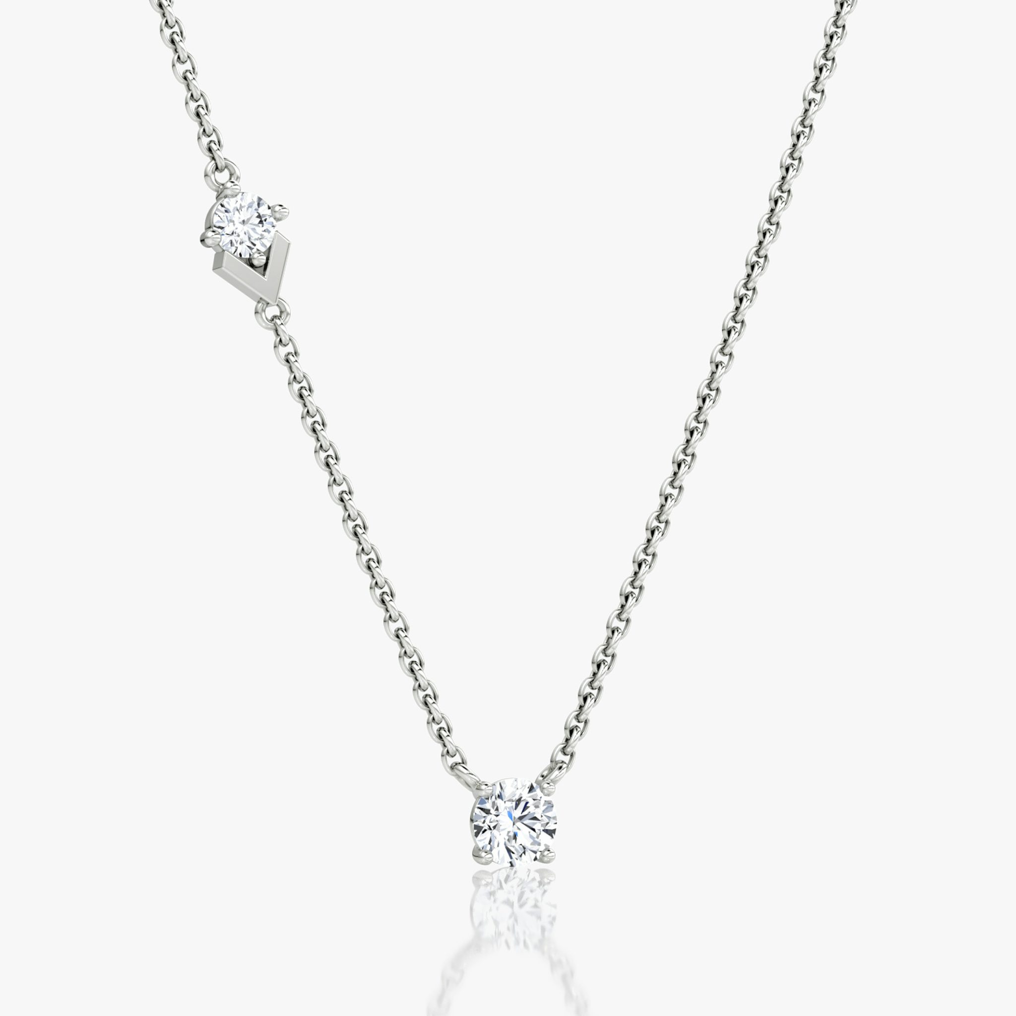 Toi et Moi Echo Necklace | Round Brilliant | 14k | White Gold | caratWeight: 0.35ct | chainLength: 16-18