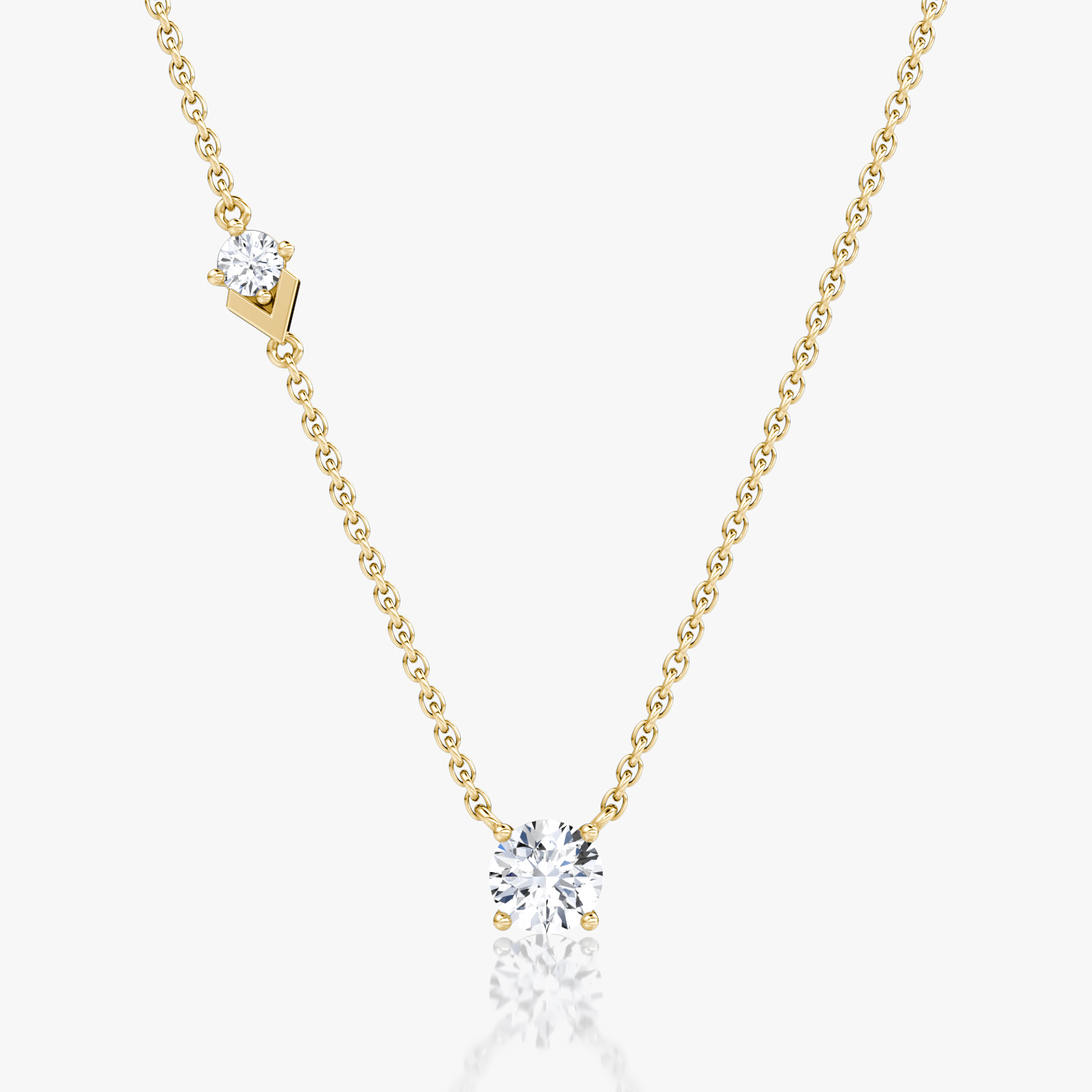 Collier Toi et Moi Echo Rond Brillant | Yellow Gold