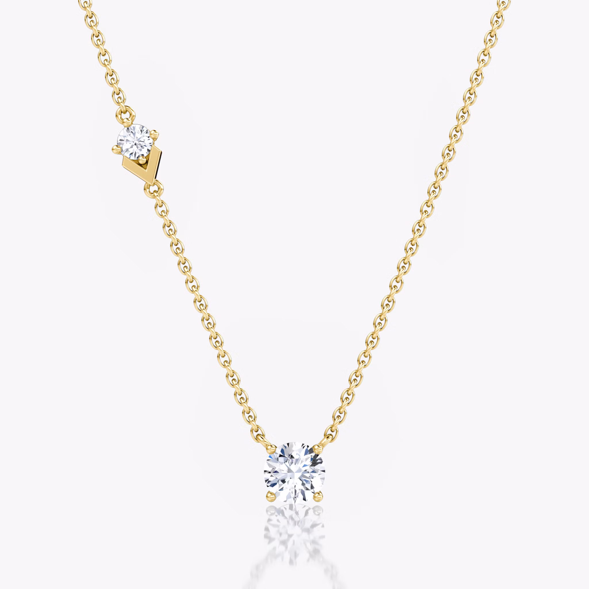 Toi et Moi Echo Necklace Round Brilliant | Yellow Gold
