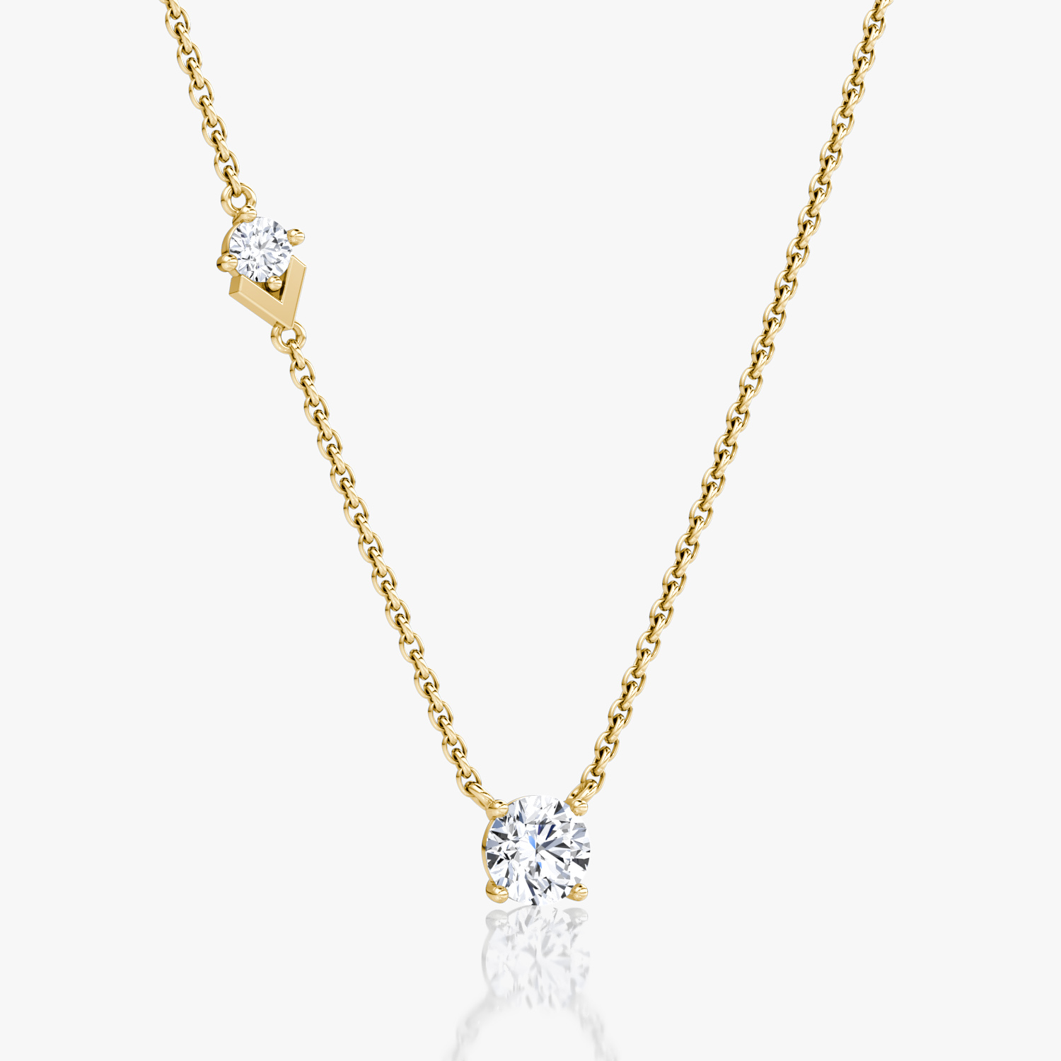 Collar Toi et Moi Echo | Brillante | 14k | Oro amarillo | caratWeight: 0.60ct | chainLength: 16-18