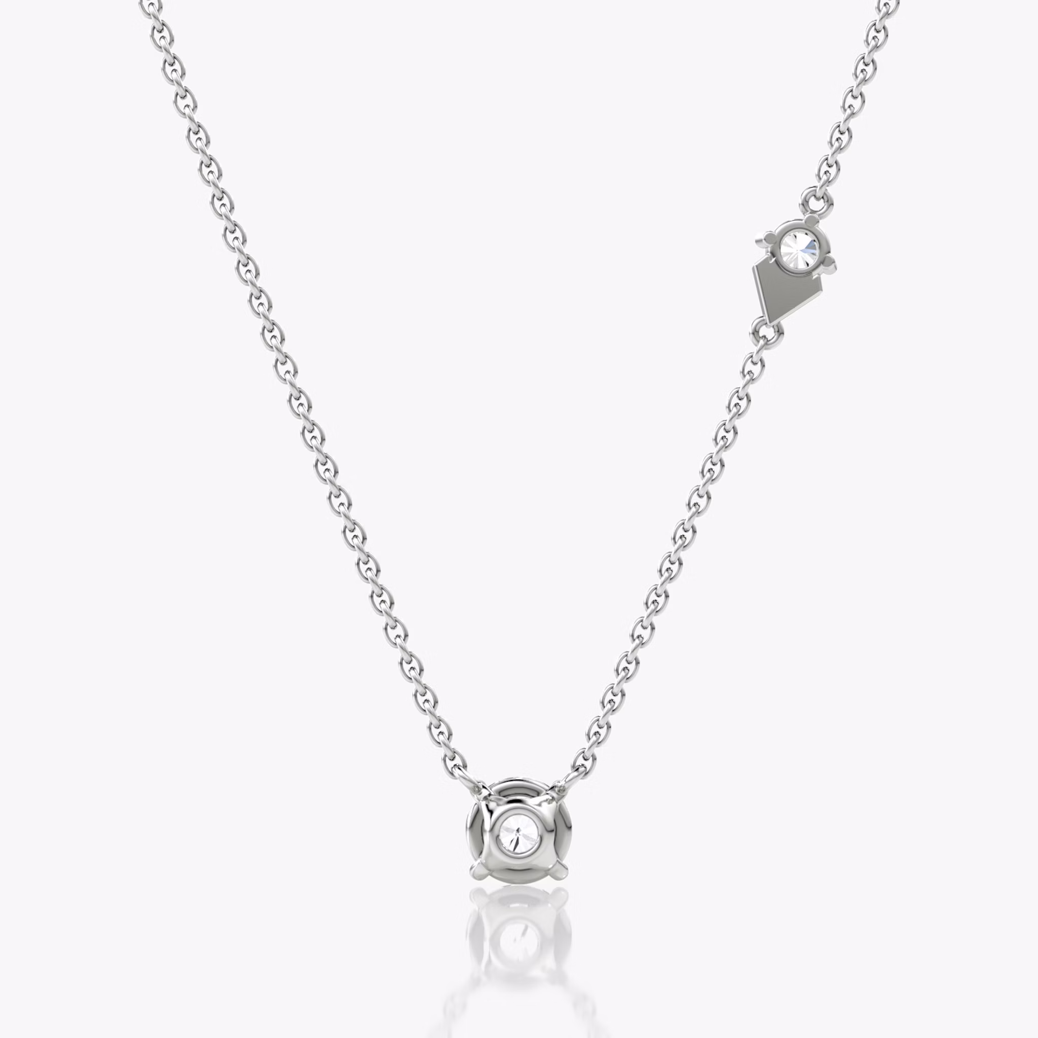 Toi et Moi Echo Necklace | Round Brilliant | 14k | White Gold | caratWeight: 0.60ct | chainLength: 16-18