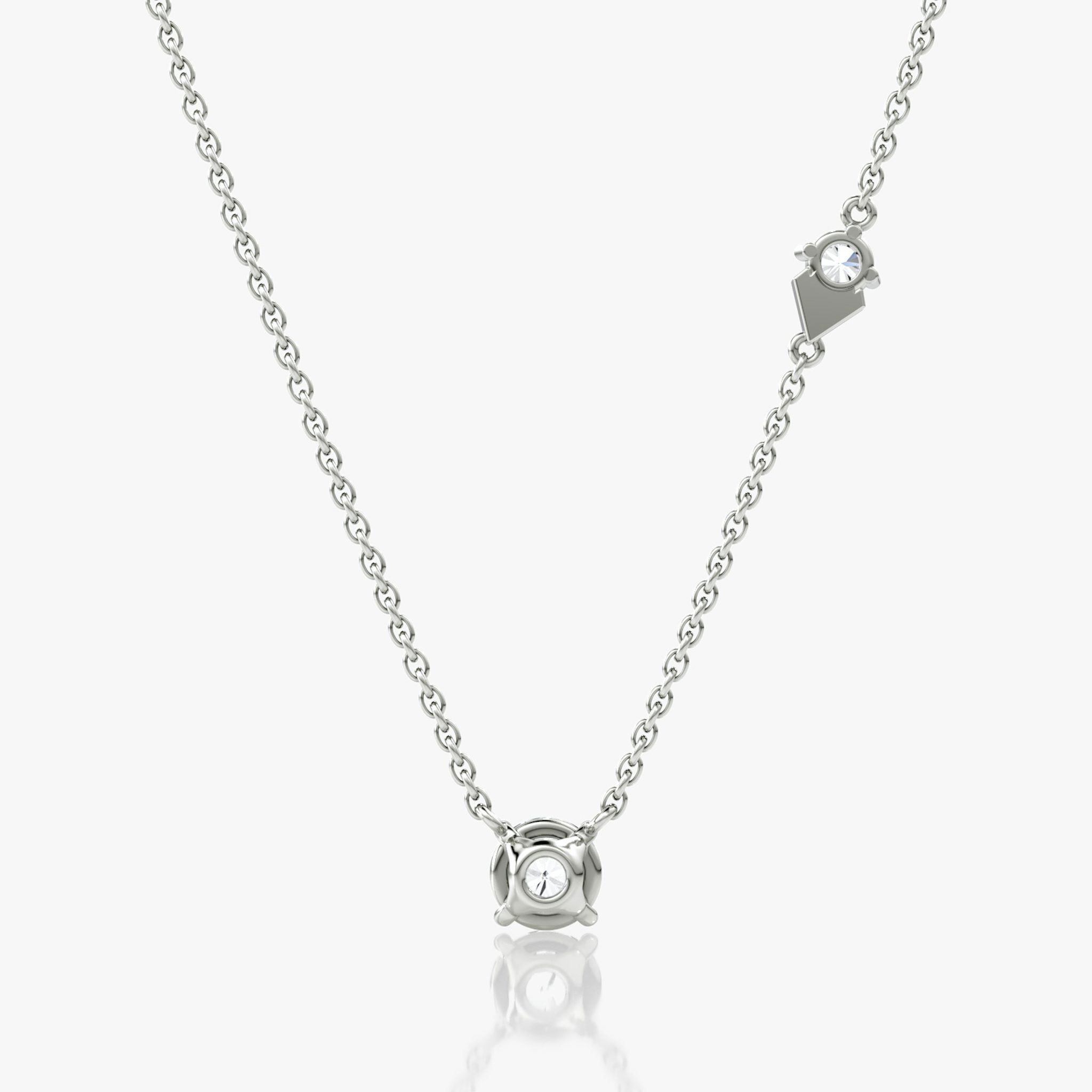Toi et Moi Echo Necklace | Round Brilliant | 14k | White Gold | caratWeight: 0.60ct | chainLength: 16-18