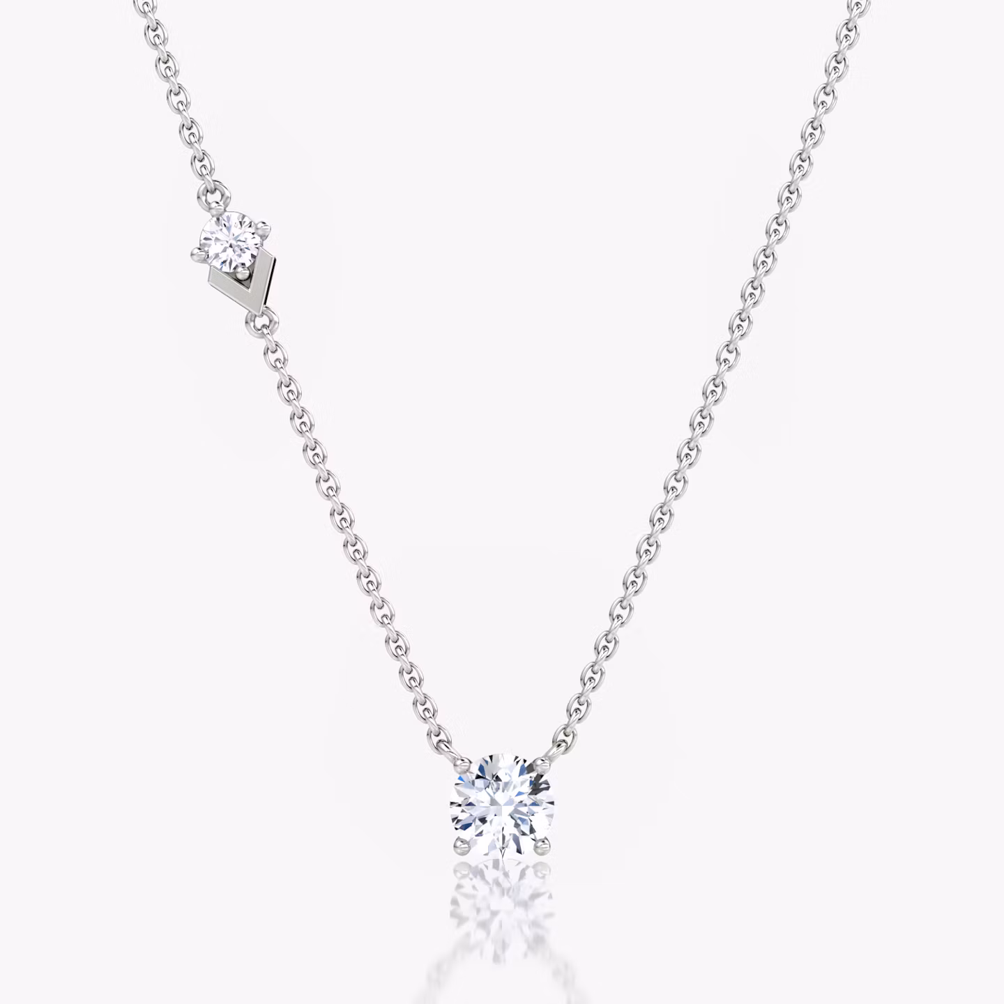 Toi et Moi Echo Necklace Round Brilliant | White Gold