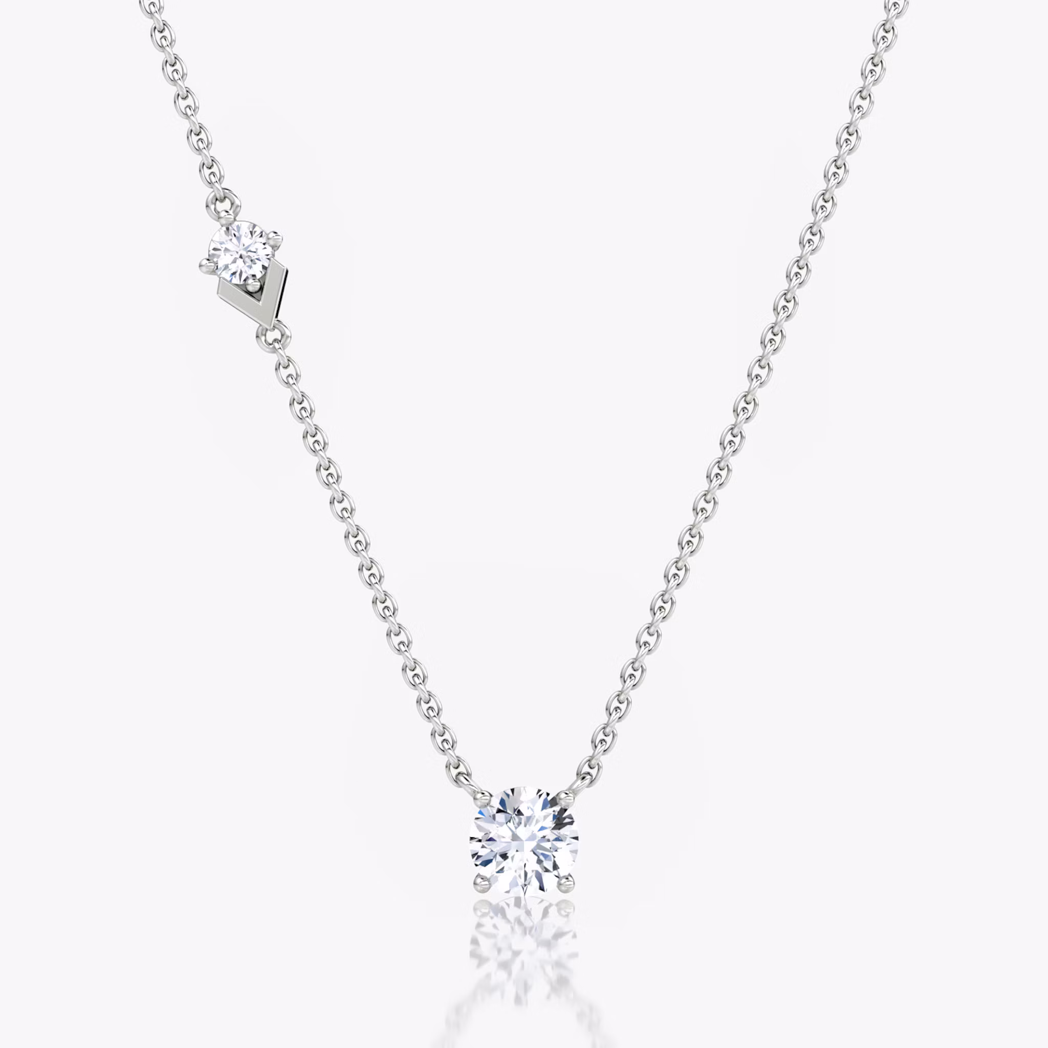 Toi et Moi Echo Necklace Round Brilliant | White Gold