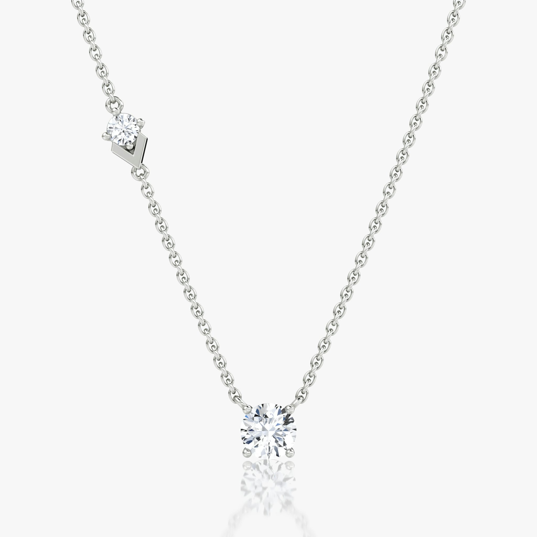 Toi et Moi Echo Necklace | Round Brilliant | 14k | White Gold | caratWeight: 0.60ct | chainLength: 16-18