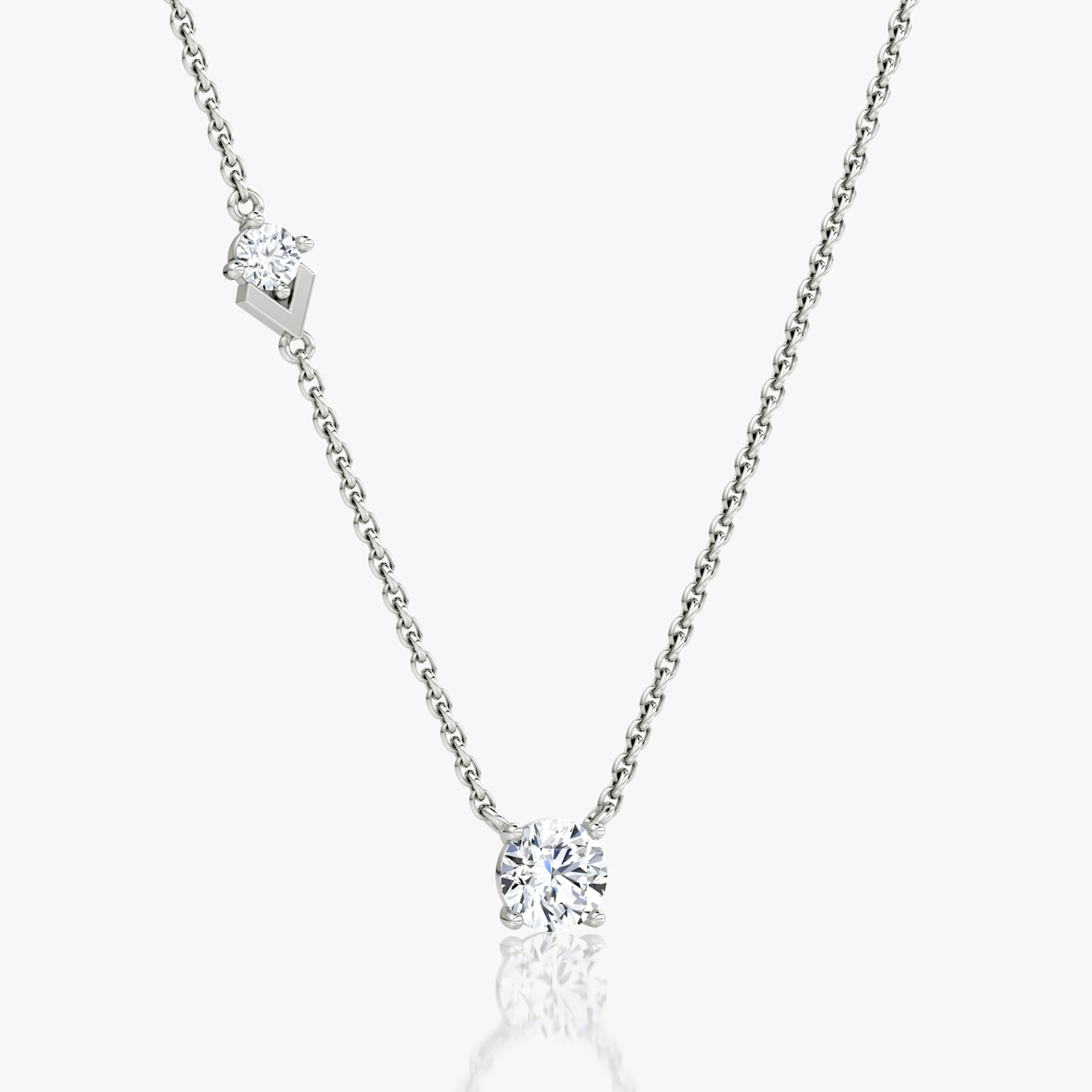 Toi et Moi Echo Necklace | Round Brilliant | 14k | White Gold | caratWeight: 0.60ct | chainLength: 16-18
