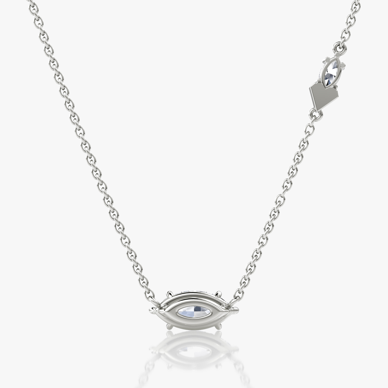 Toi et Moi Echo Necklace | Marquise | 14k | White Gold | caratWeight: 0.86ct | chainLength: 16-18