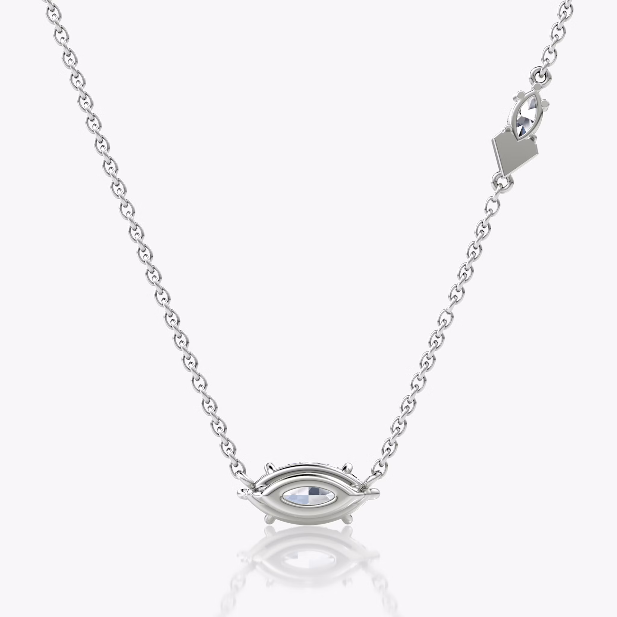 Toi et Moi Echo Necklace | Marquise | 14k | White Gold | caratWeight: 0.86ct | chainLength: 16-18