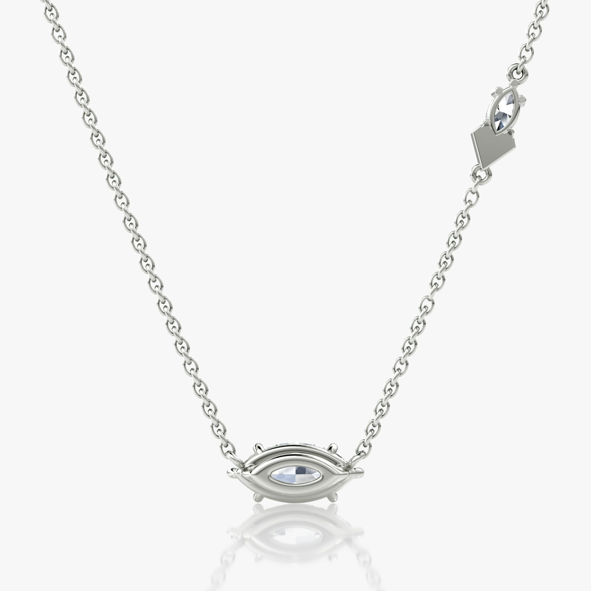 Toi et Moi Echo Necklace | Marquise | 14k | White Gold | caratWeight: 0.86ct | chainLength: 16-18
