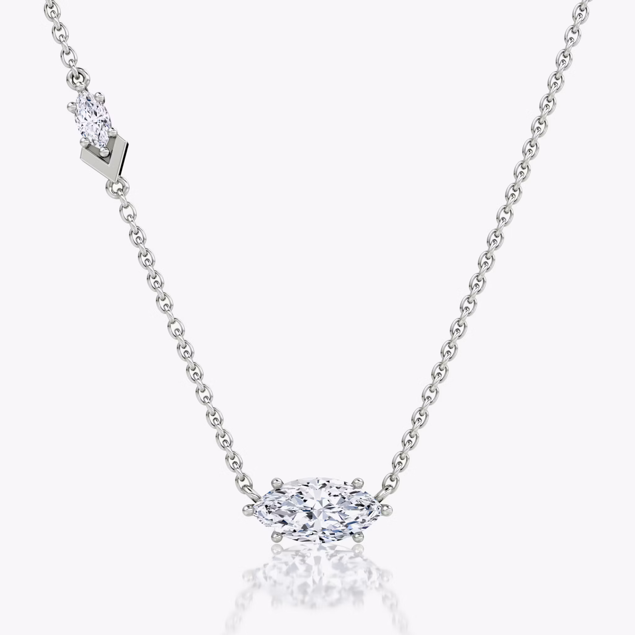 Toi et Moi Echo Necklace Marquise | White Gold