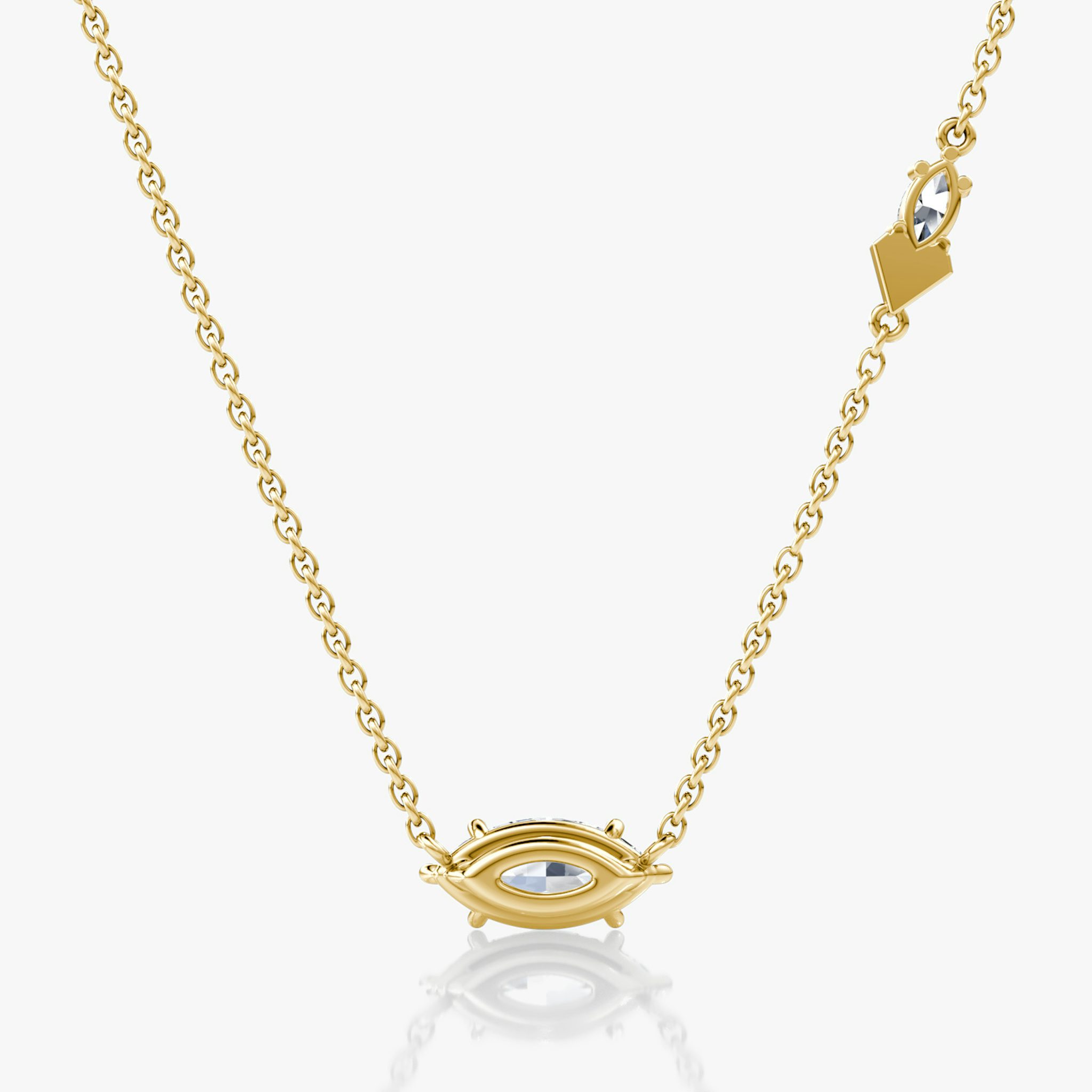 Toi et Moi Echo Necklace | Marquise | 14k | Yellow Gold | caratWeight: 0.86ct | chainLength: 16-18