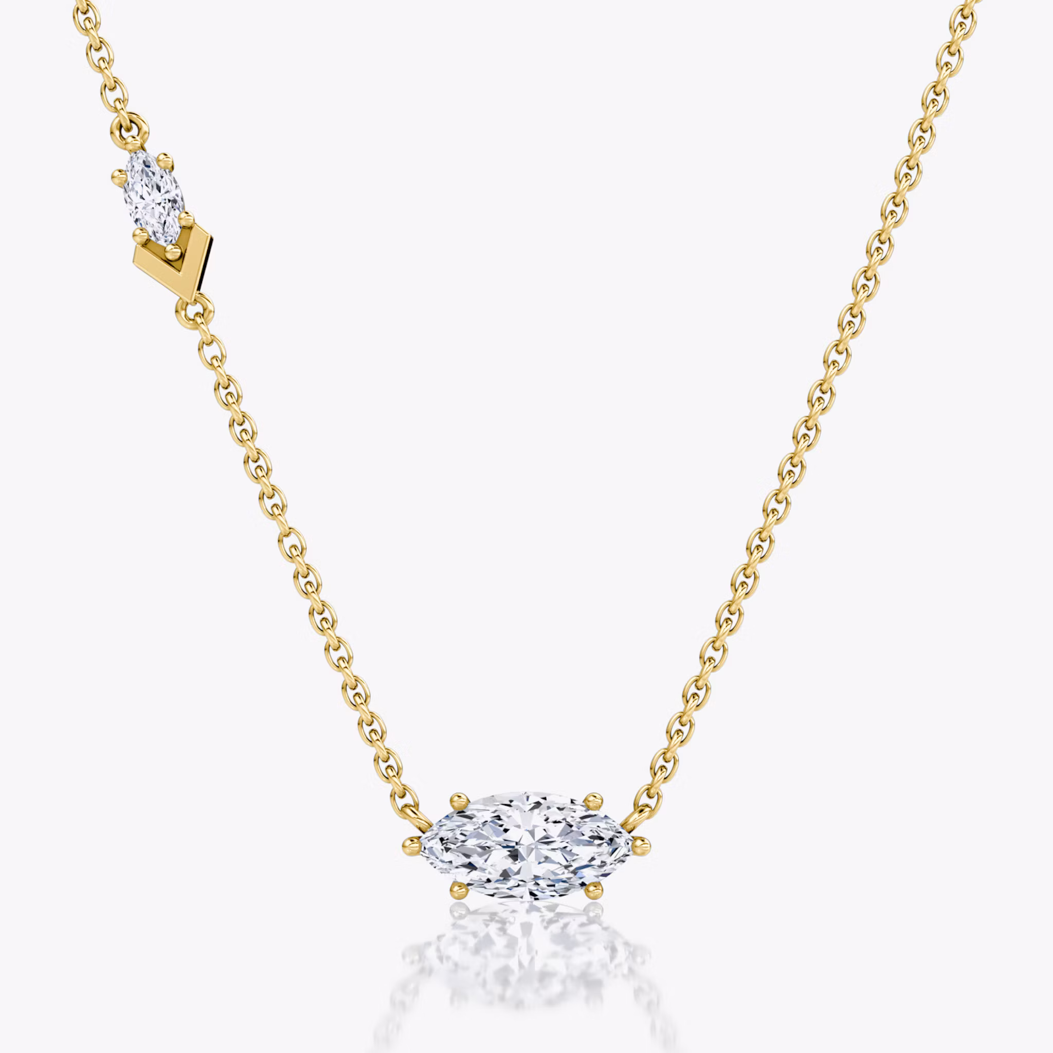 Toi et Moi Echo Necklace Marquise | Yellow Gold