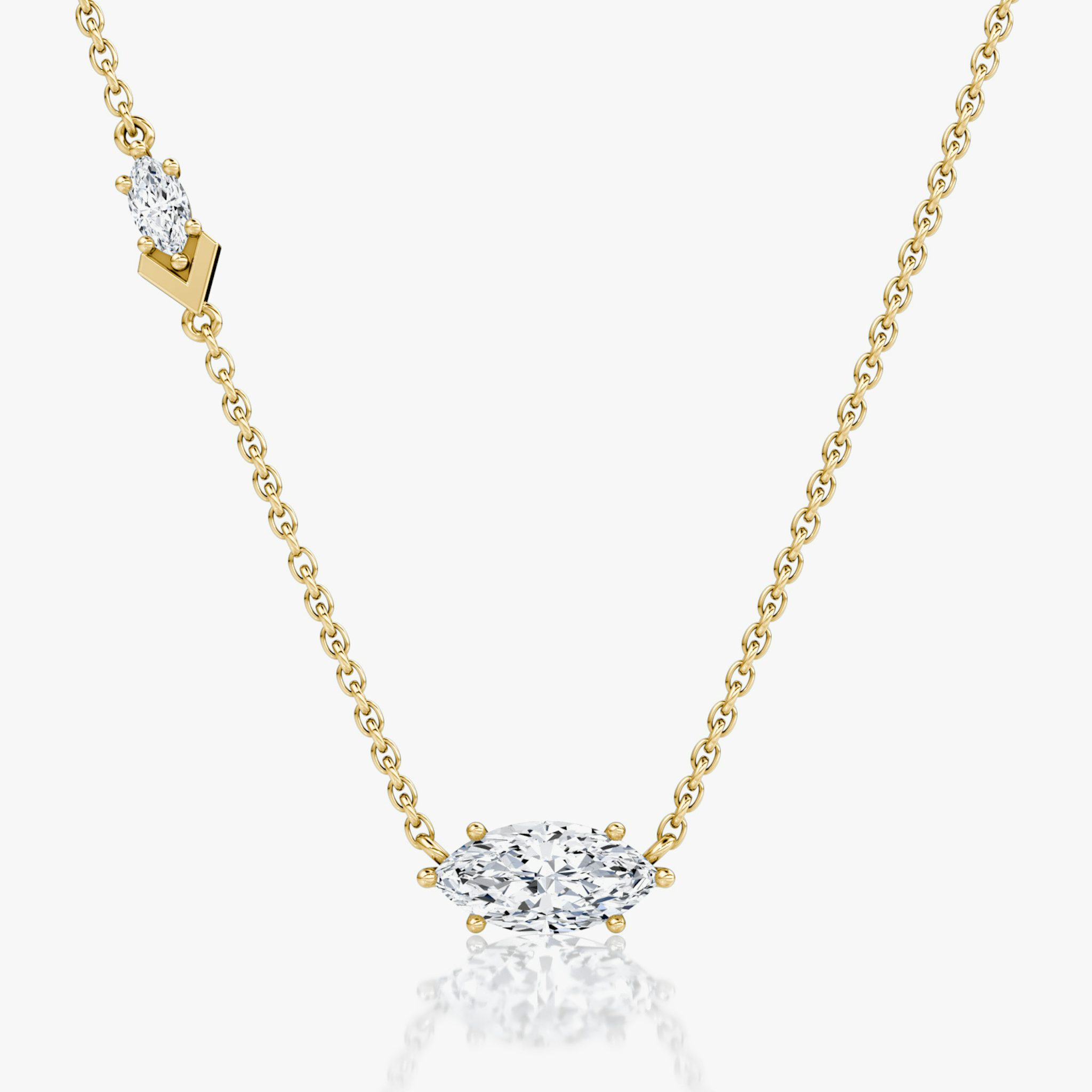 Toi et Moi Echo Necklace | Marquise | 14k | Yellow Gold | caratWeight: 0.86ct | chainLength: 16-18
