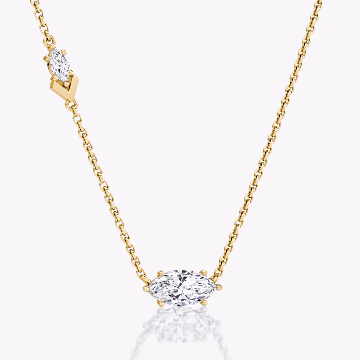 Toi et Moi Echo Necklace | Marquise | 14k | Yellow Gold | caratWeight: 0.86ct | chainLength: 16-18