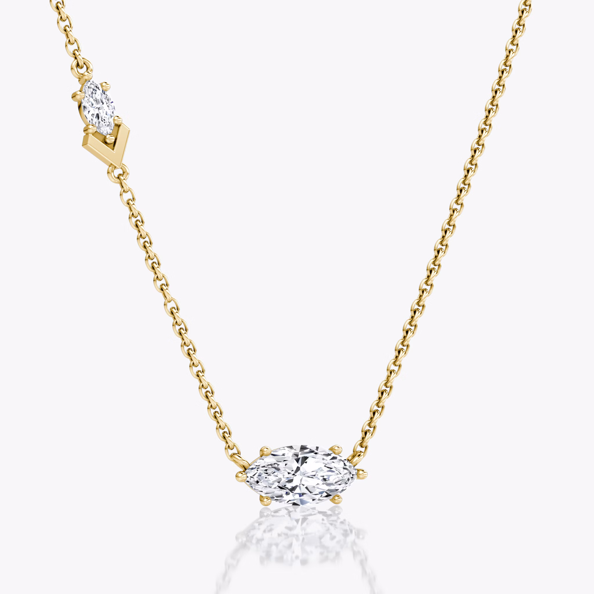 Toi et Moi Echo Necklace | Marquise | 14k | Yellow Gold | caratWeight: 0.86ct | chainLength: 16-18