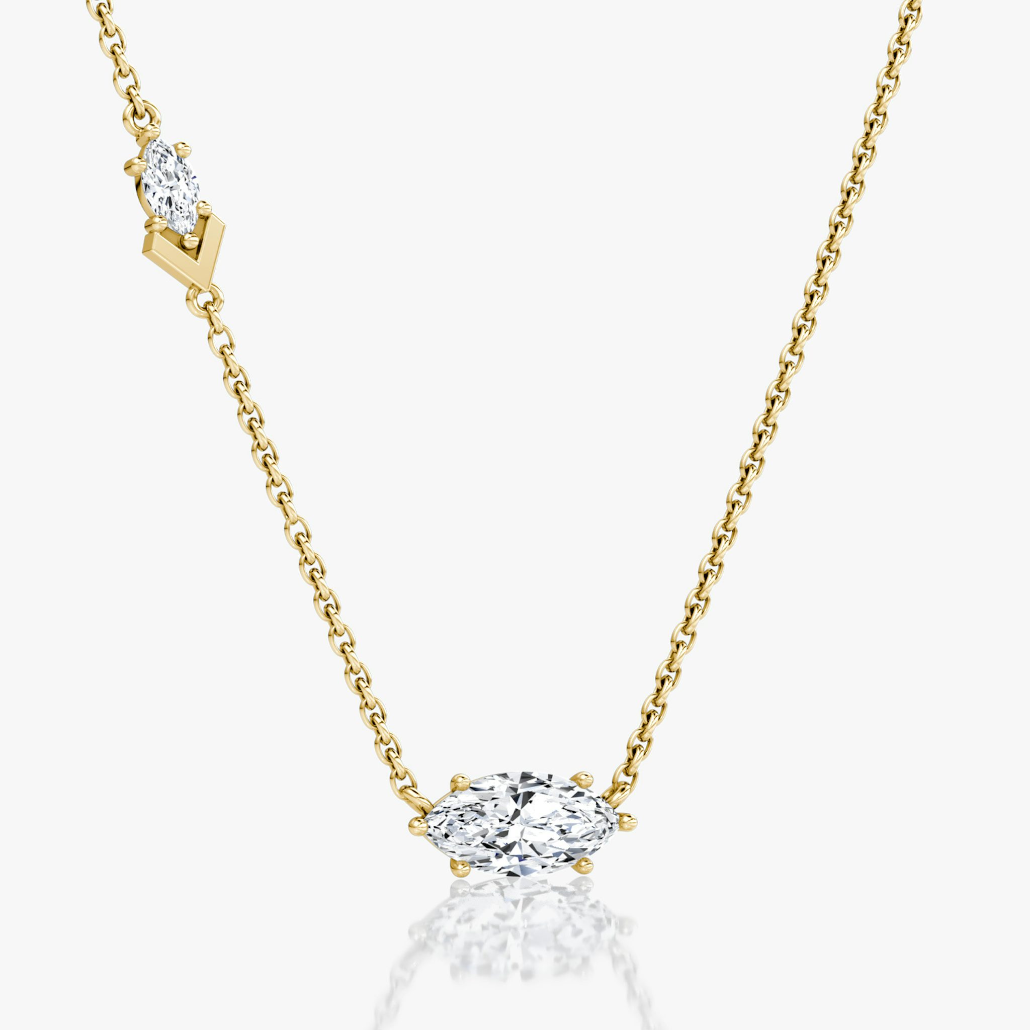 Toi et Moi Echo Necklace | Marquise | 14k | Yellow Gold | caratWeight: 0.86ct | chainLength: 16-18