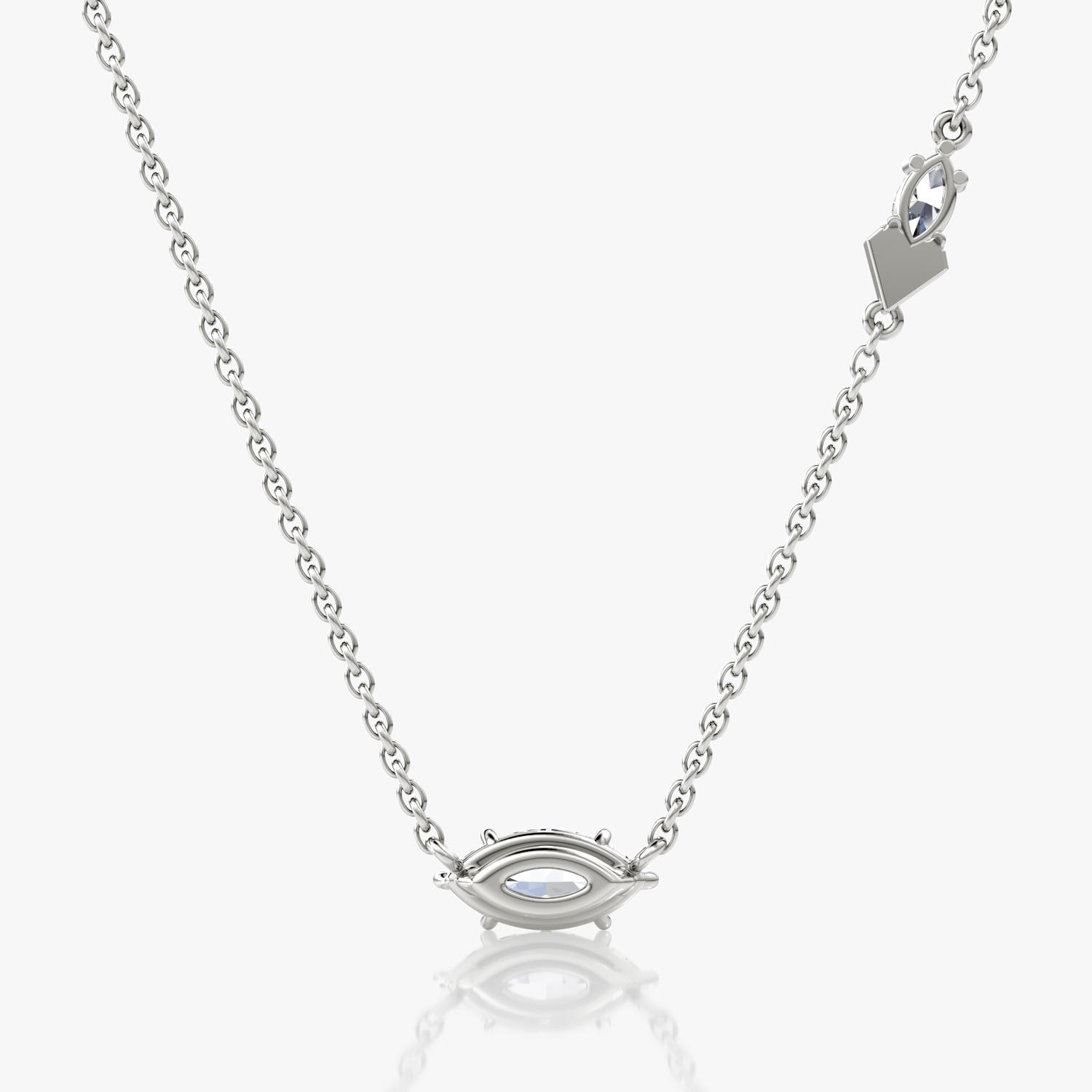 Toi et Moi Echo Necklace | Marquise | 14k | White Gold | caratWeight: 0.61ct | chainLength: 16-18