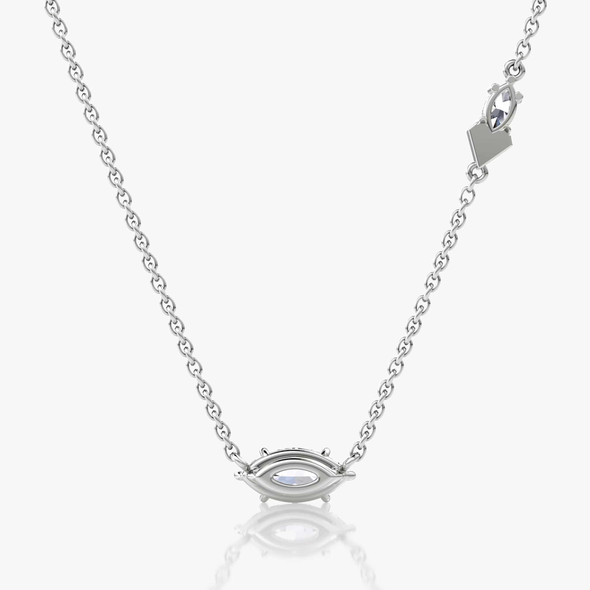 Toi et Moi Echo Necklace | Marquise | 14k | White Gold | caratWeight: 0.61ct | chainLength: 16-18