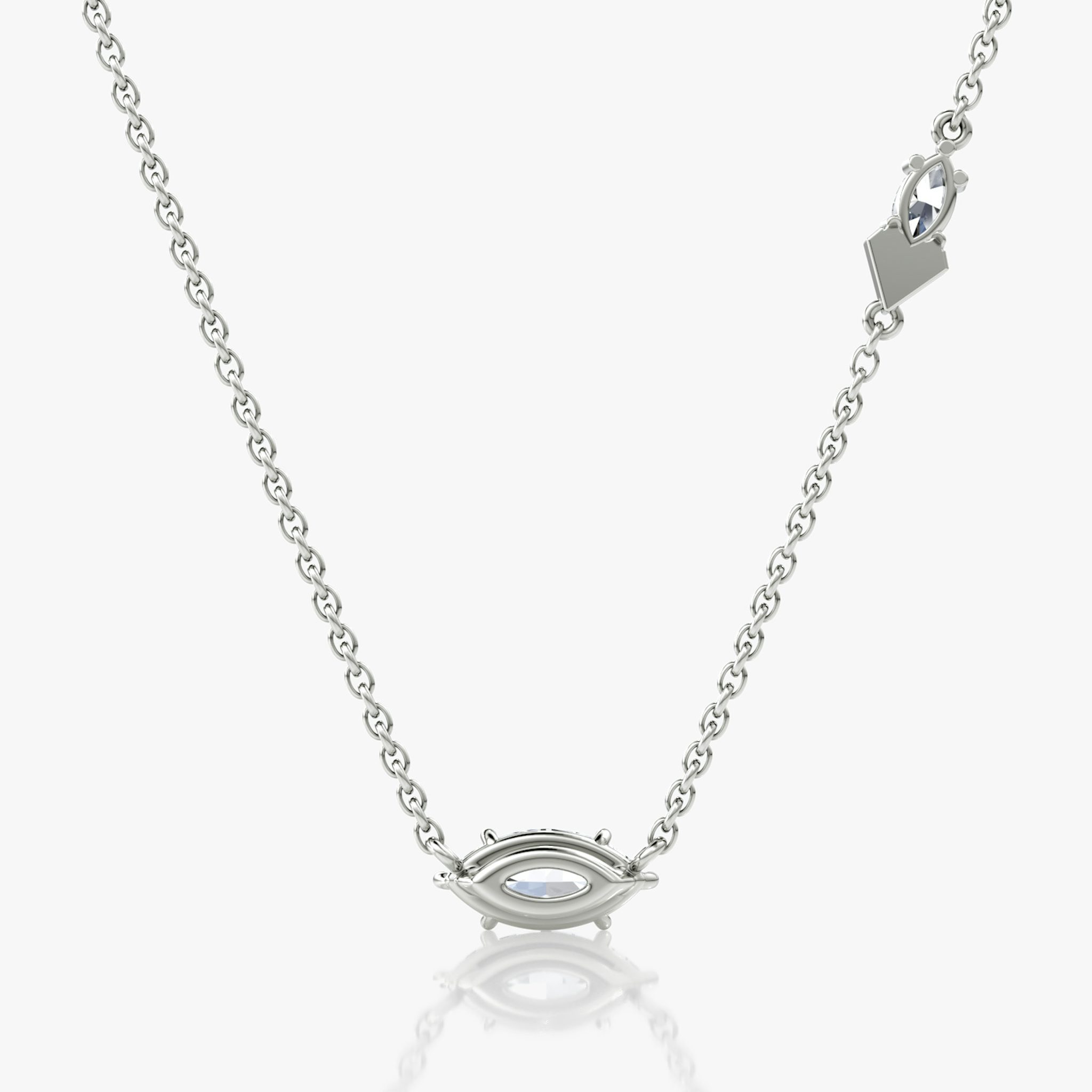 Toi et Moi Echo Necklace | Marquise | 14k | White Gold | caratWeight: 0.61ct | chainLength: 16-18