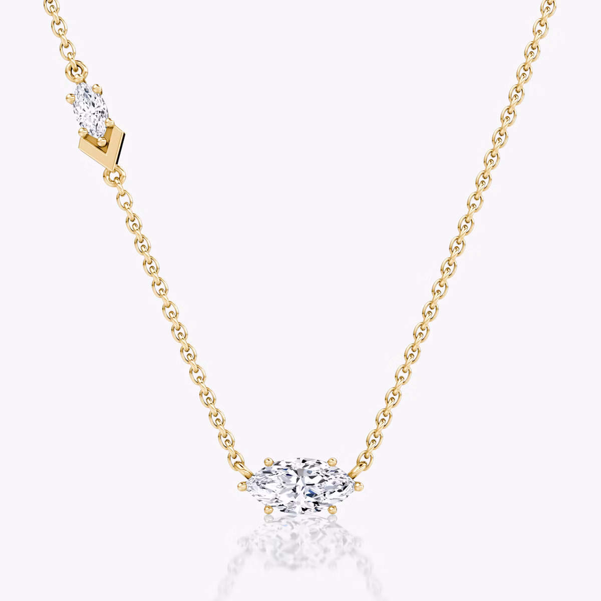 Toi et Moi Echo Necklace | Marquise | 14k | Yellow Gold | caratWeight: 0.61ct | chainLength: 16-18