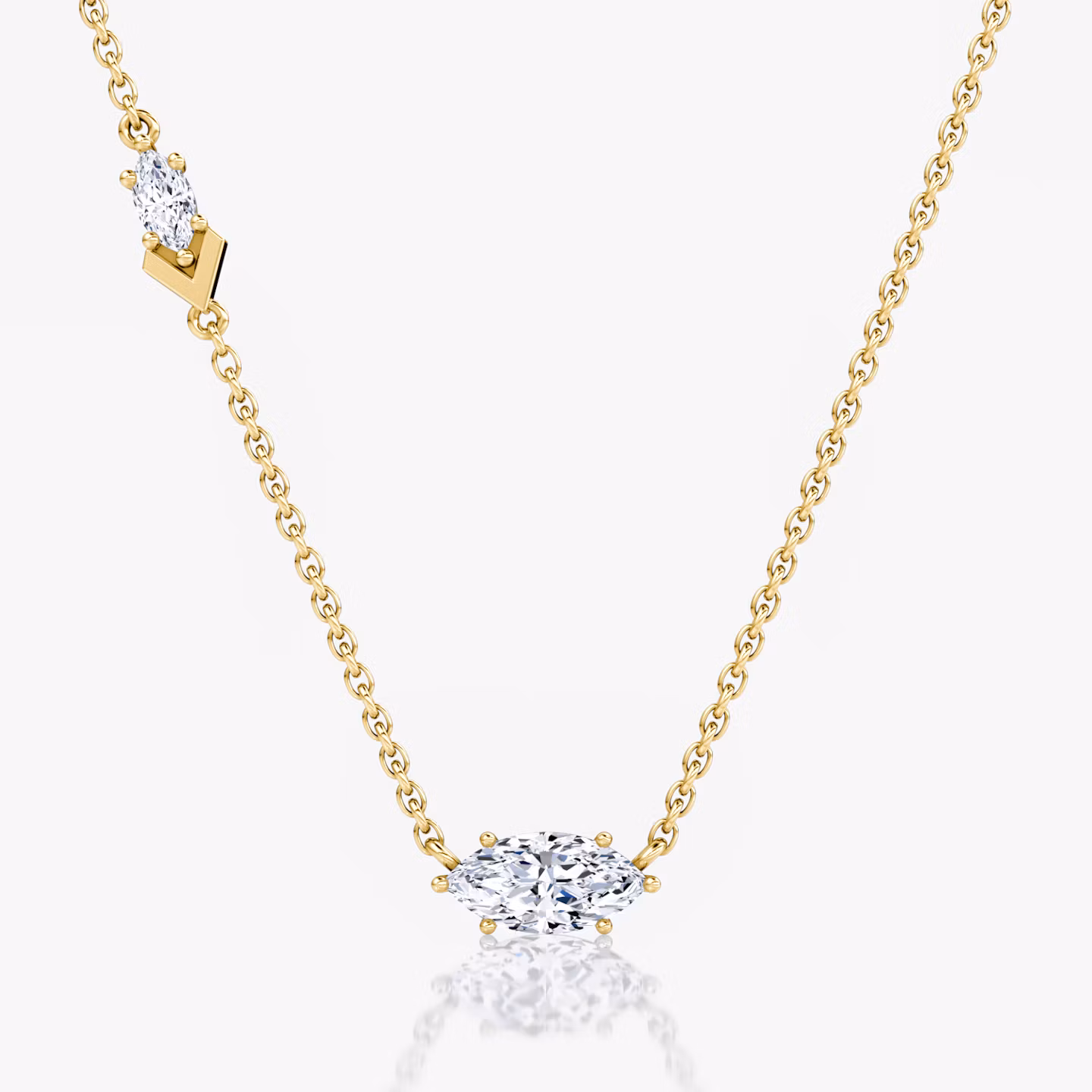 Toi et Moi Echo Necklace Marquise | Yellow Gold