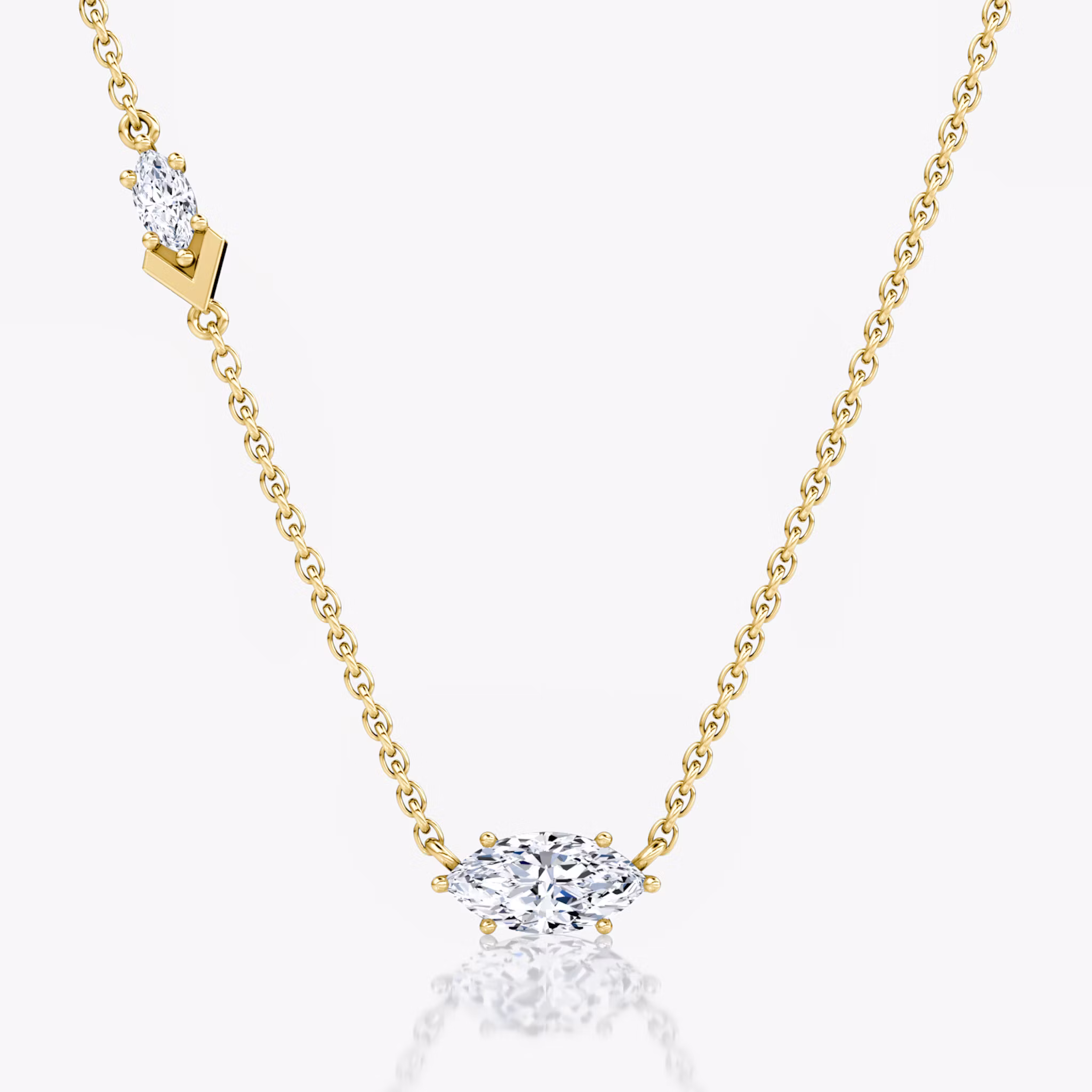 Toi et Moi Echo Necklace Marquise | Yellow Gold