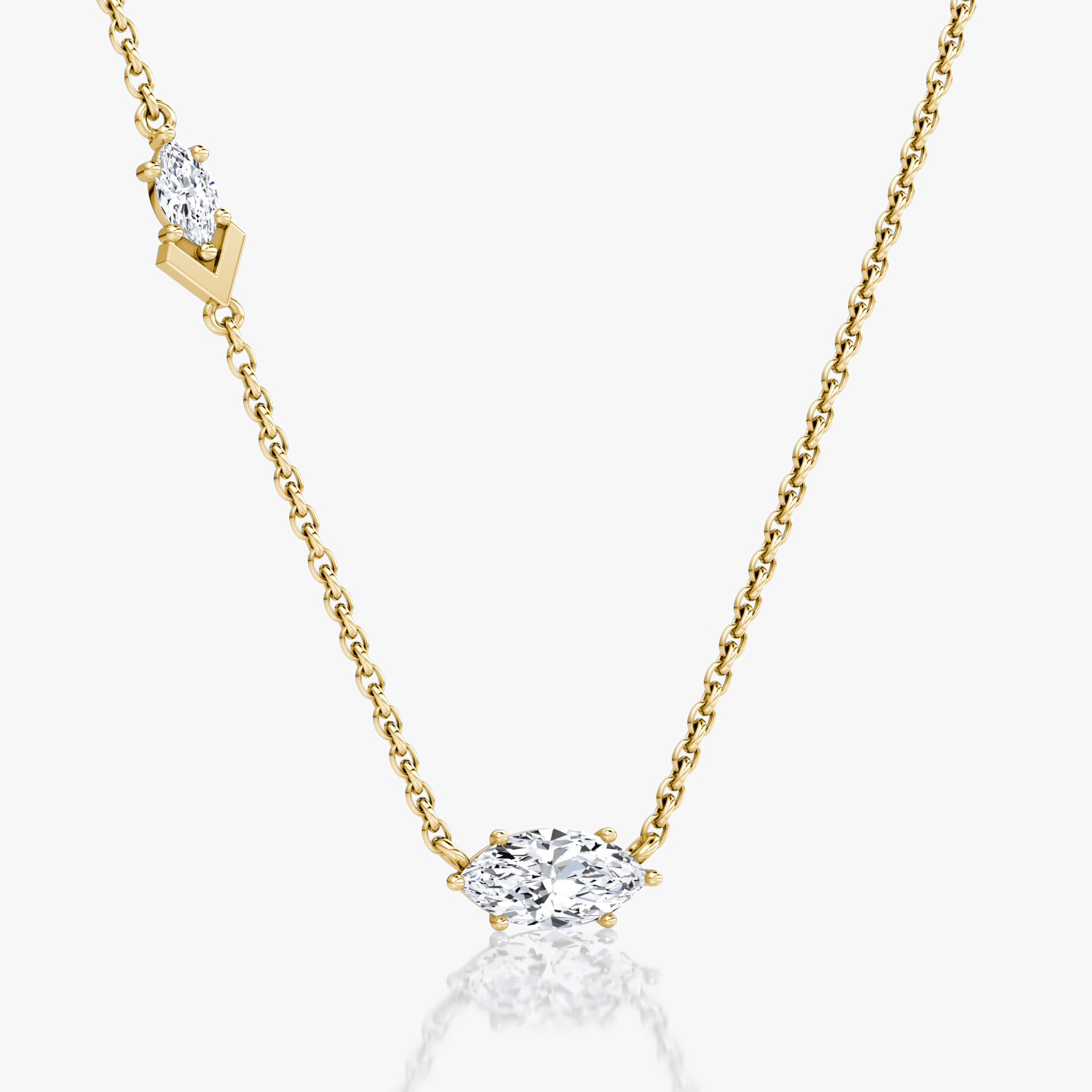 Toi et Moi Echo Necklace | Marquise | 14k | Yellow Gold | caratWeight: 0.61ct | chainLength: 16-18