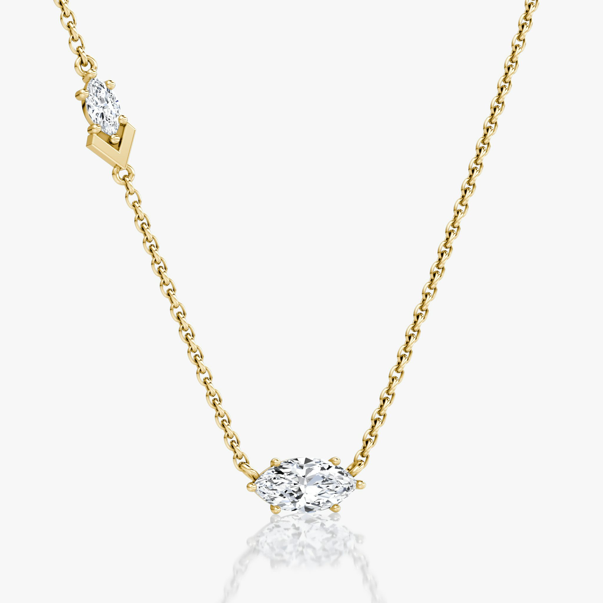 Toi et Moi Echo Necklace | Marquise | 14k | Yellow Gold | caratWeight: 0.61ct | chainLength: 16-18