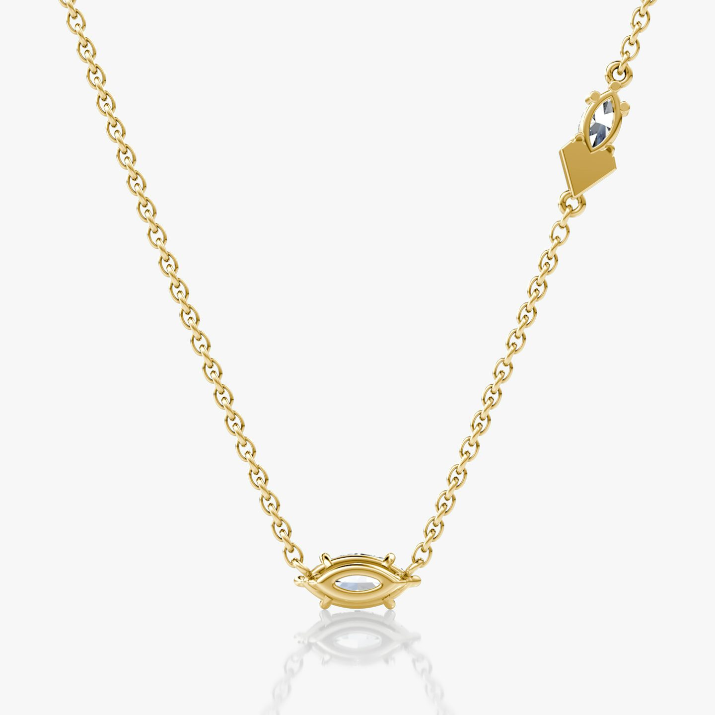 Collar Toi et Moi Echo | Marquise | 14k | Oro amarillo | caratWeight: 0.36ct | chainLength: 16-18