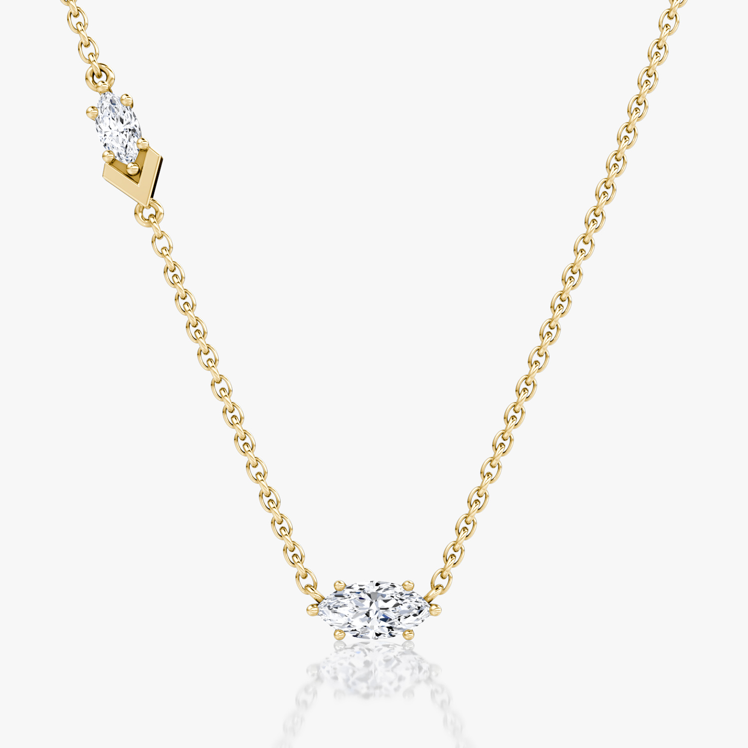 Toi et Moi Echo Necklace Marquise | Yellow Gold