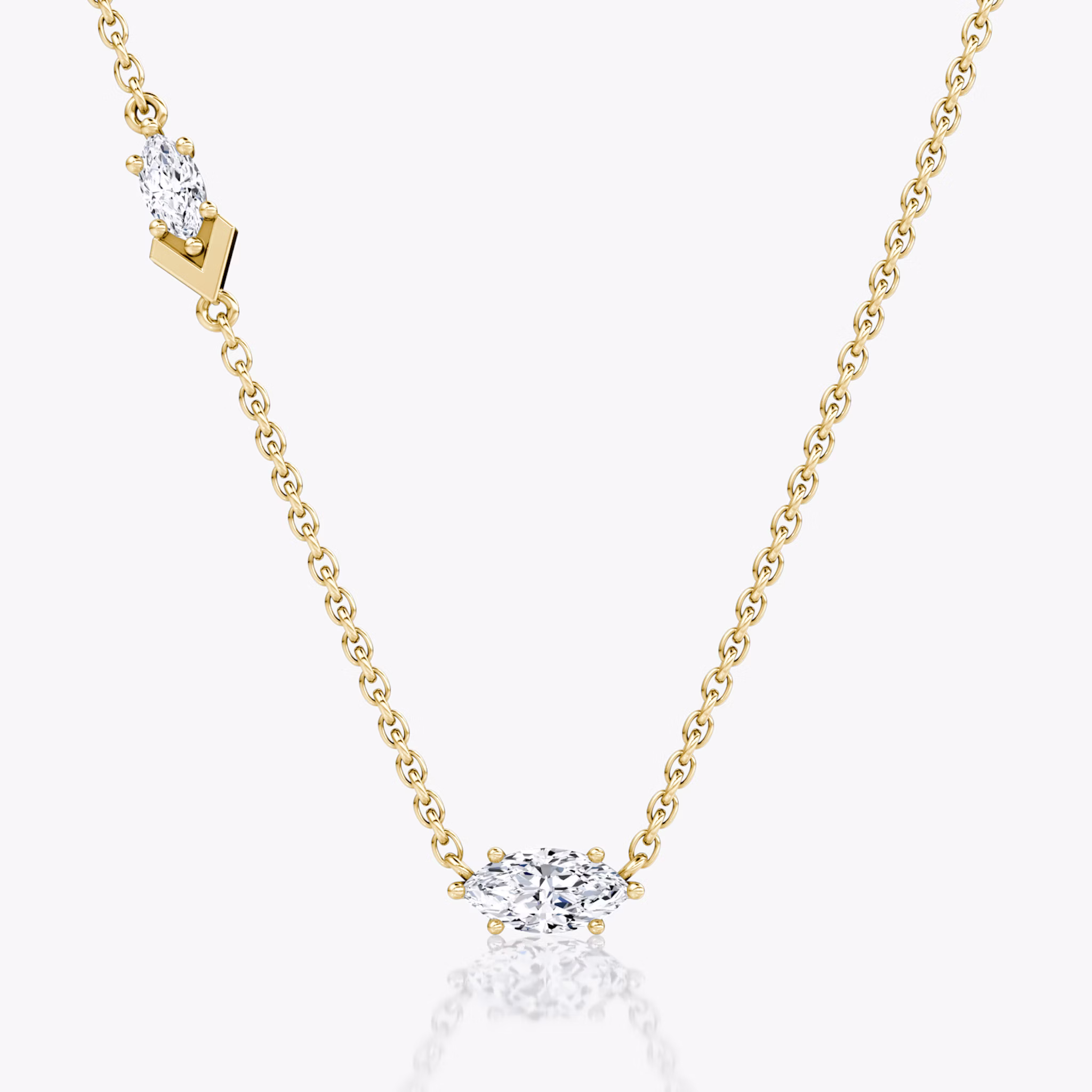 Toi et Moi Echo Necklace | Marquise | 14k | Yellow Gold | caratWeight: 0.36ct | chainLength: 16-18